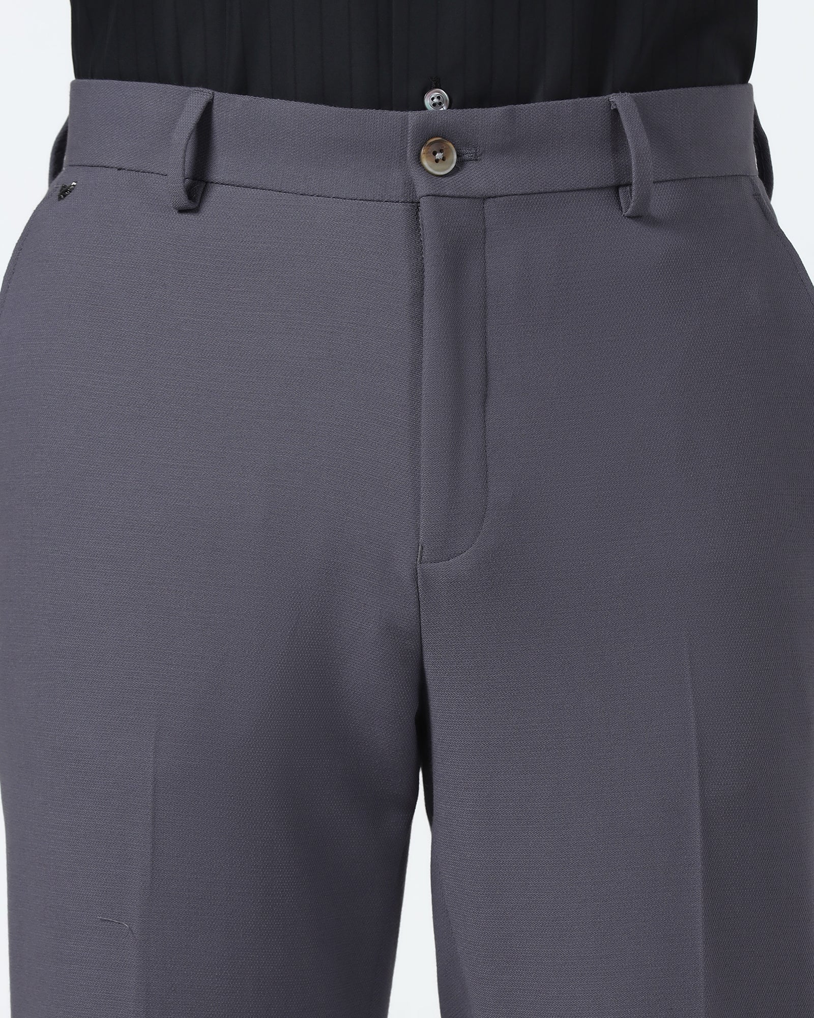 Grey Textured Trouser - Palmer