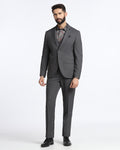Grey Three Piece Textured Suit - Zyme