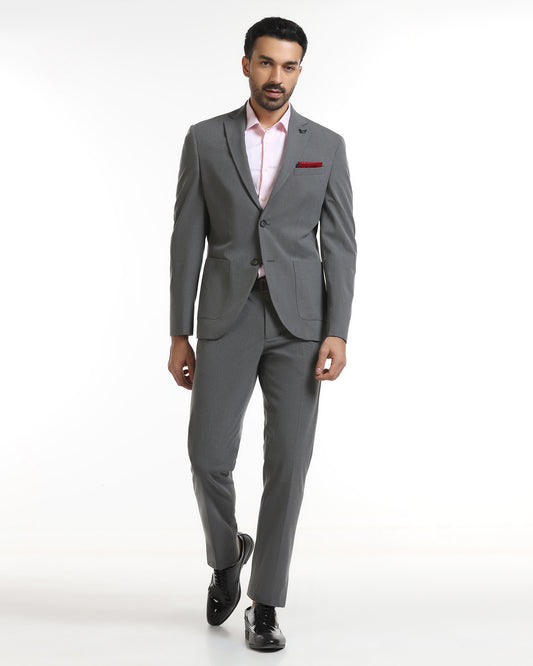 Grey Two Piece Solid Suit - Tenor