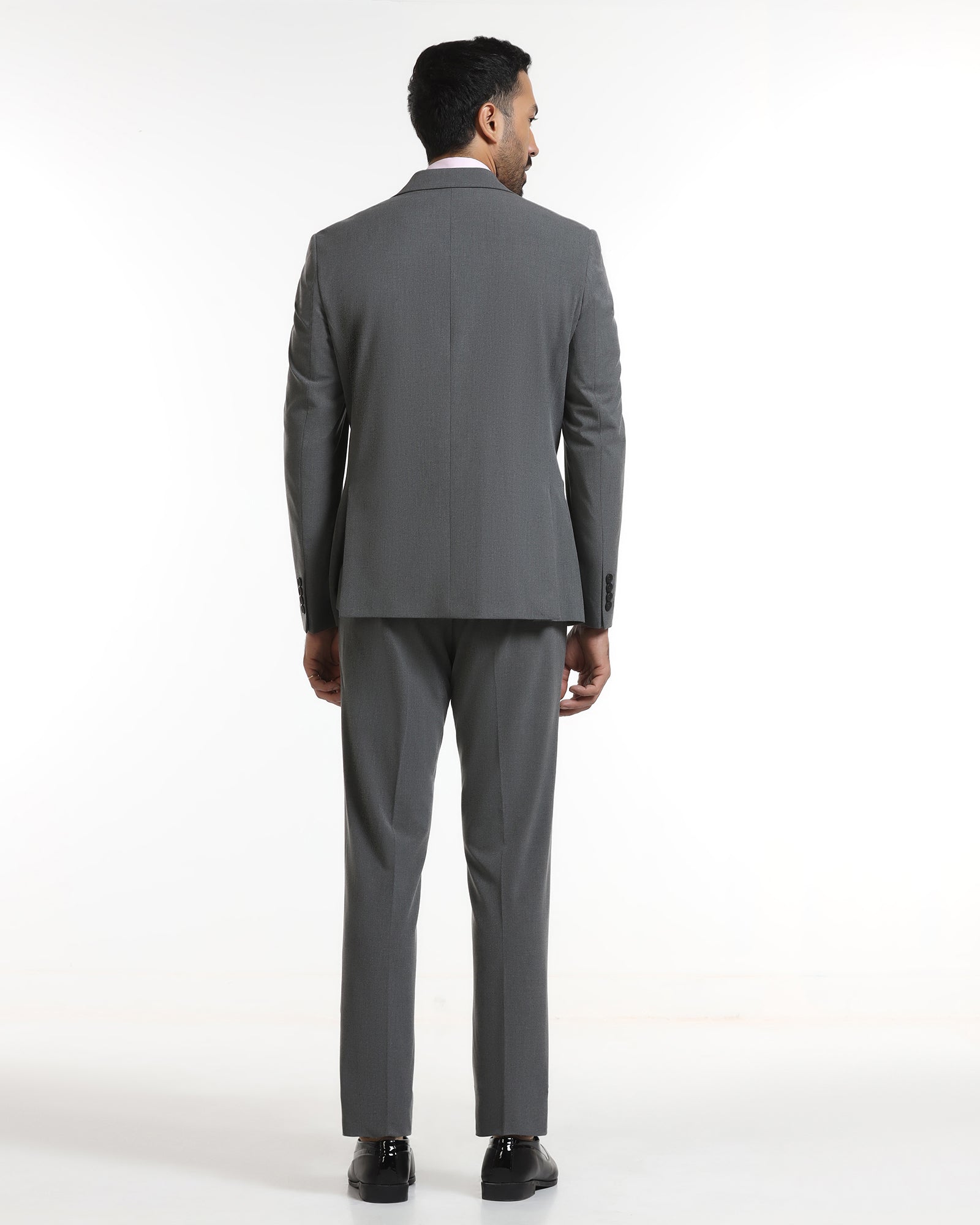 Grey Two Piece Solid Suit - Tenor