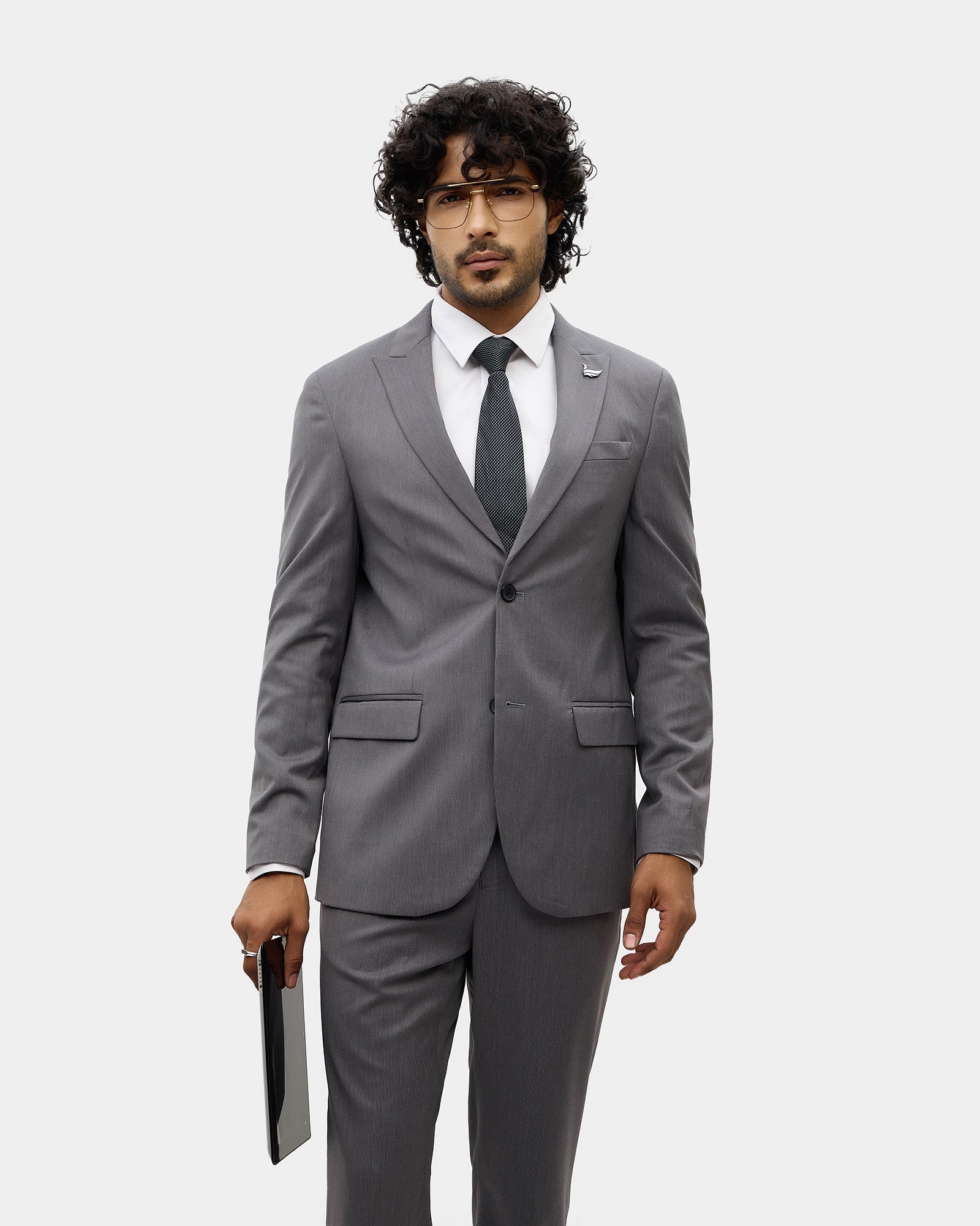 Grey Two Piece Stripe Suit - Chay