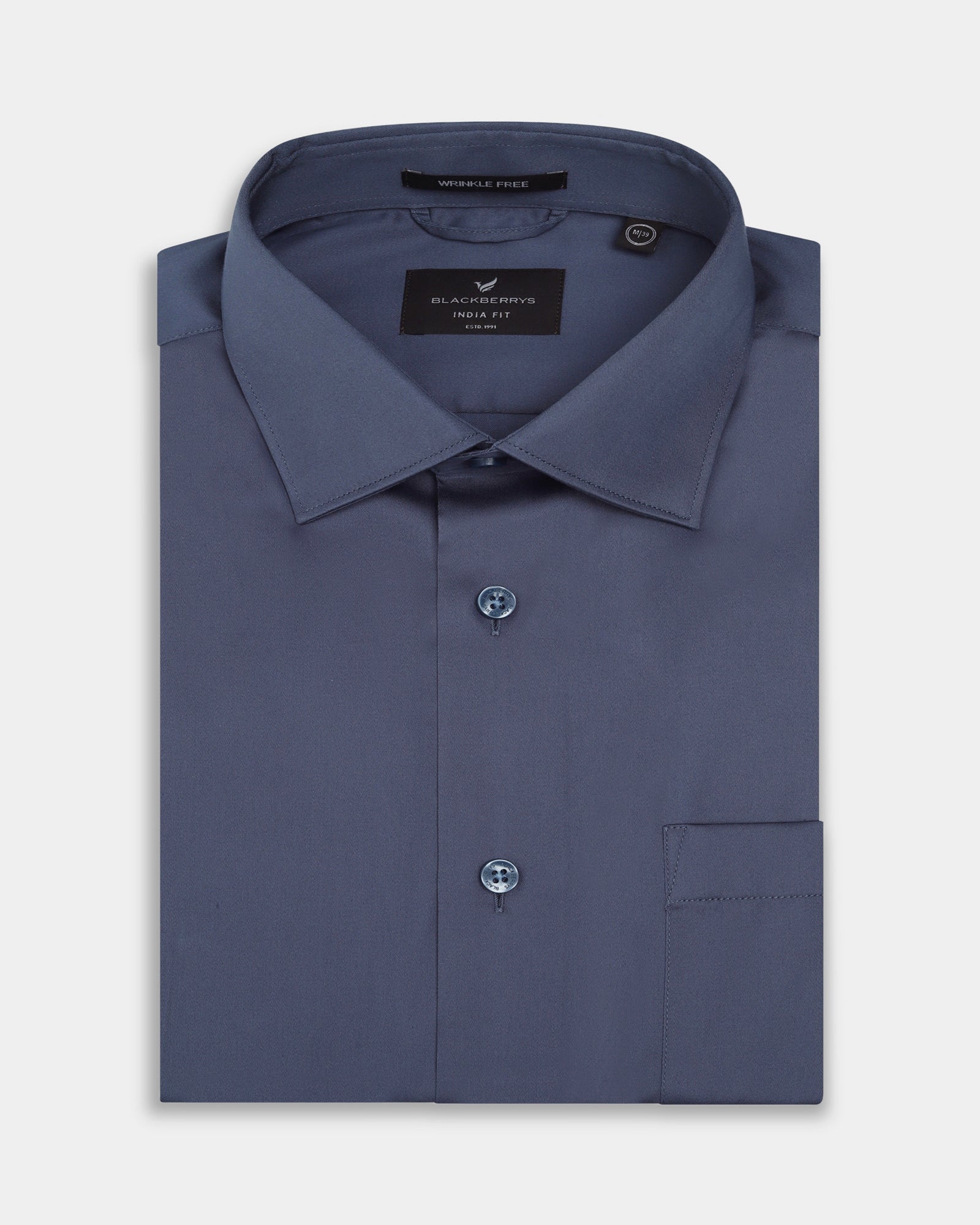 Greyish Blue Solid Shirt - Sylvia