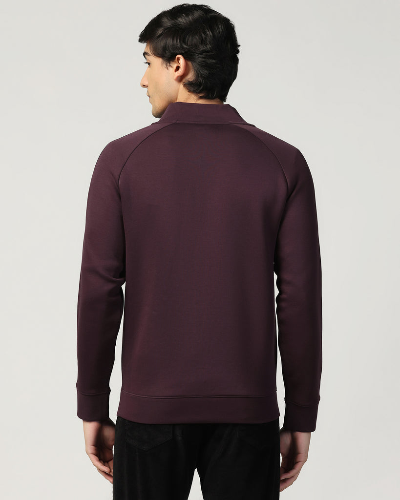 High Neck Fig Solid Sweatshirt - Decy