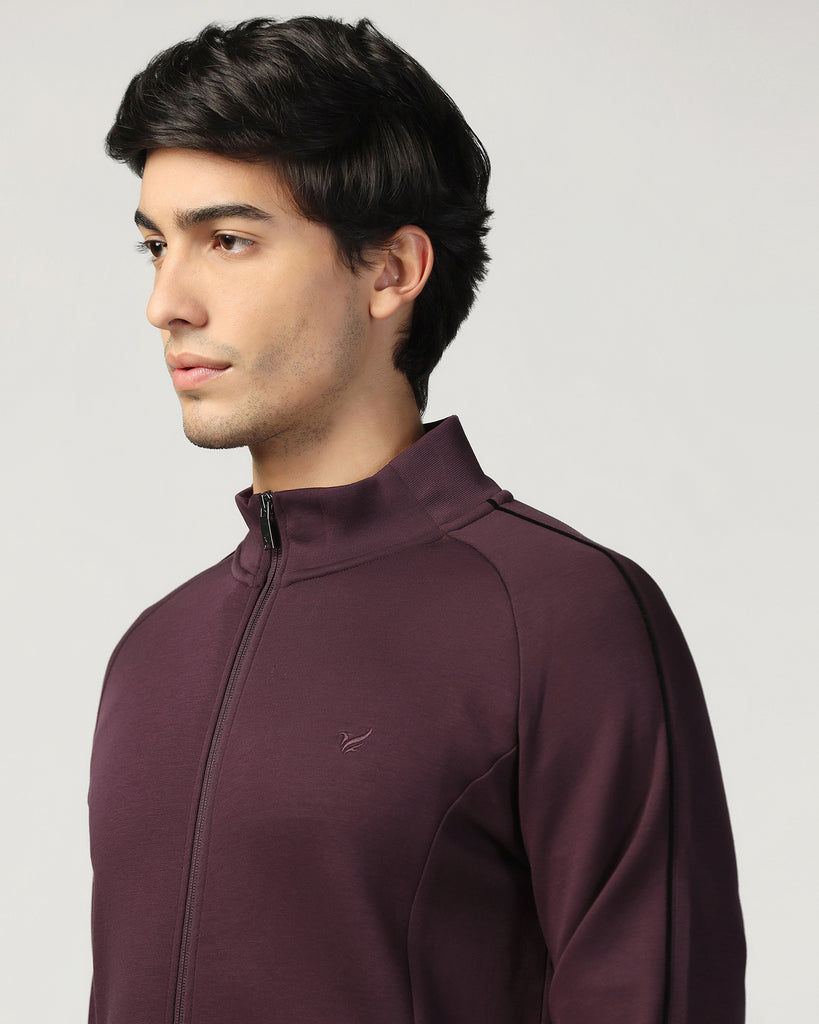 High Neck Fig Solid Sweatshirt - Decy