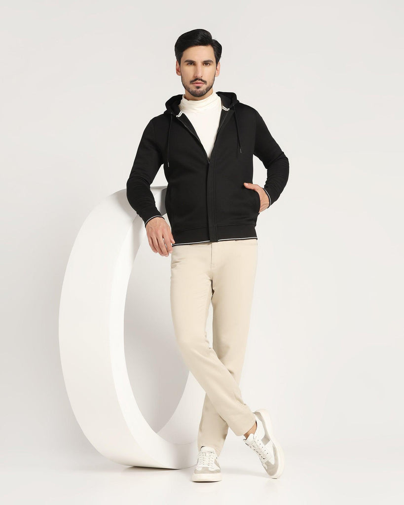 Hoodie Black Solid Sweatshirt - Morgo