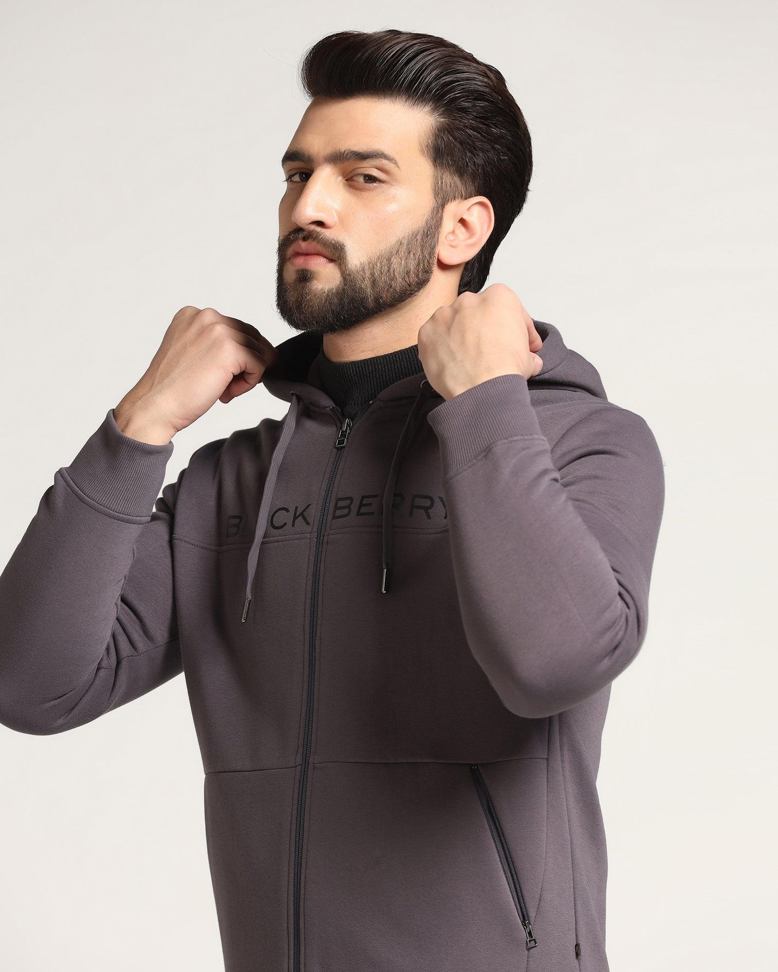 Hoodie Asphalt Grey Printed Sweatshirt - Soul - Blackberrys