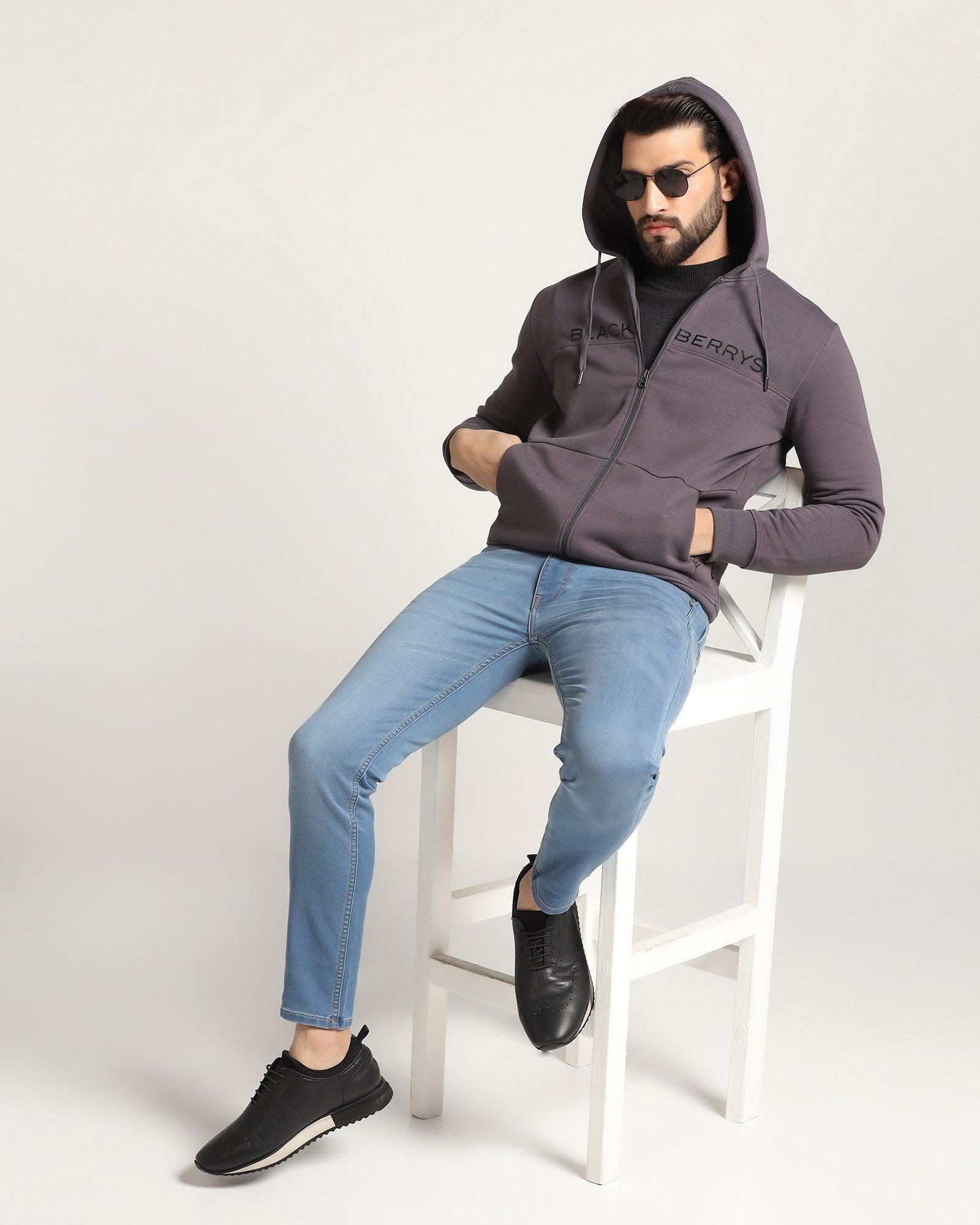 Hoodie Asphalt Grey Printed Sweatshirt - Soul - Blackberrys