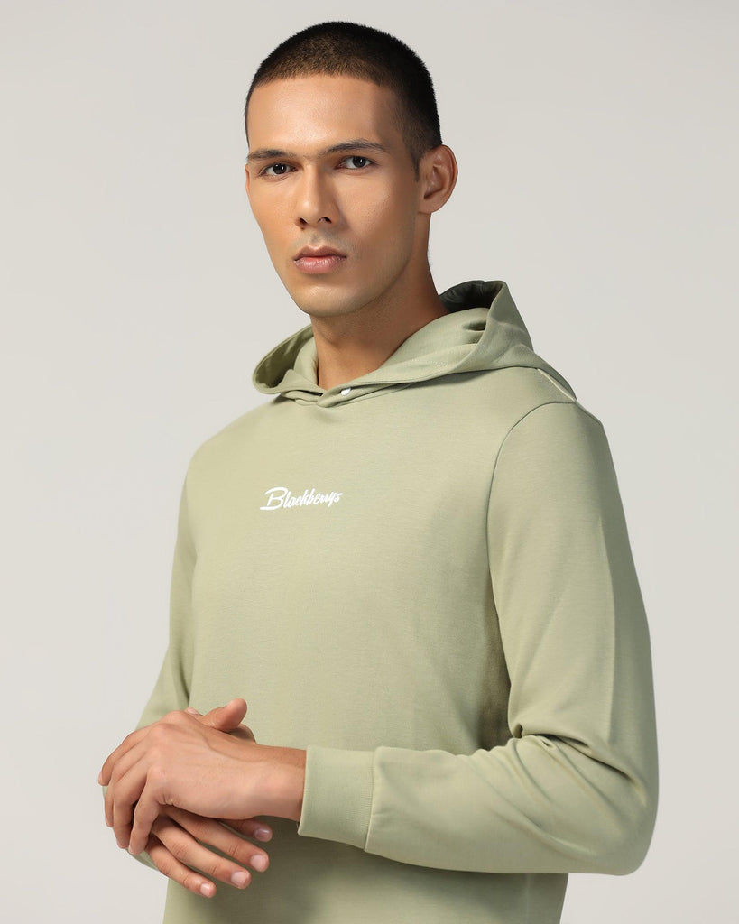 Hoodie Oil Green Solid Sweatshirt - Snape