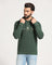 Hoodie Bottle Green Solid Sweatshirt - Feb