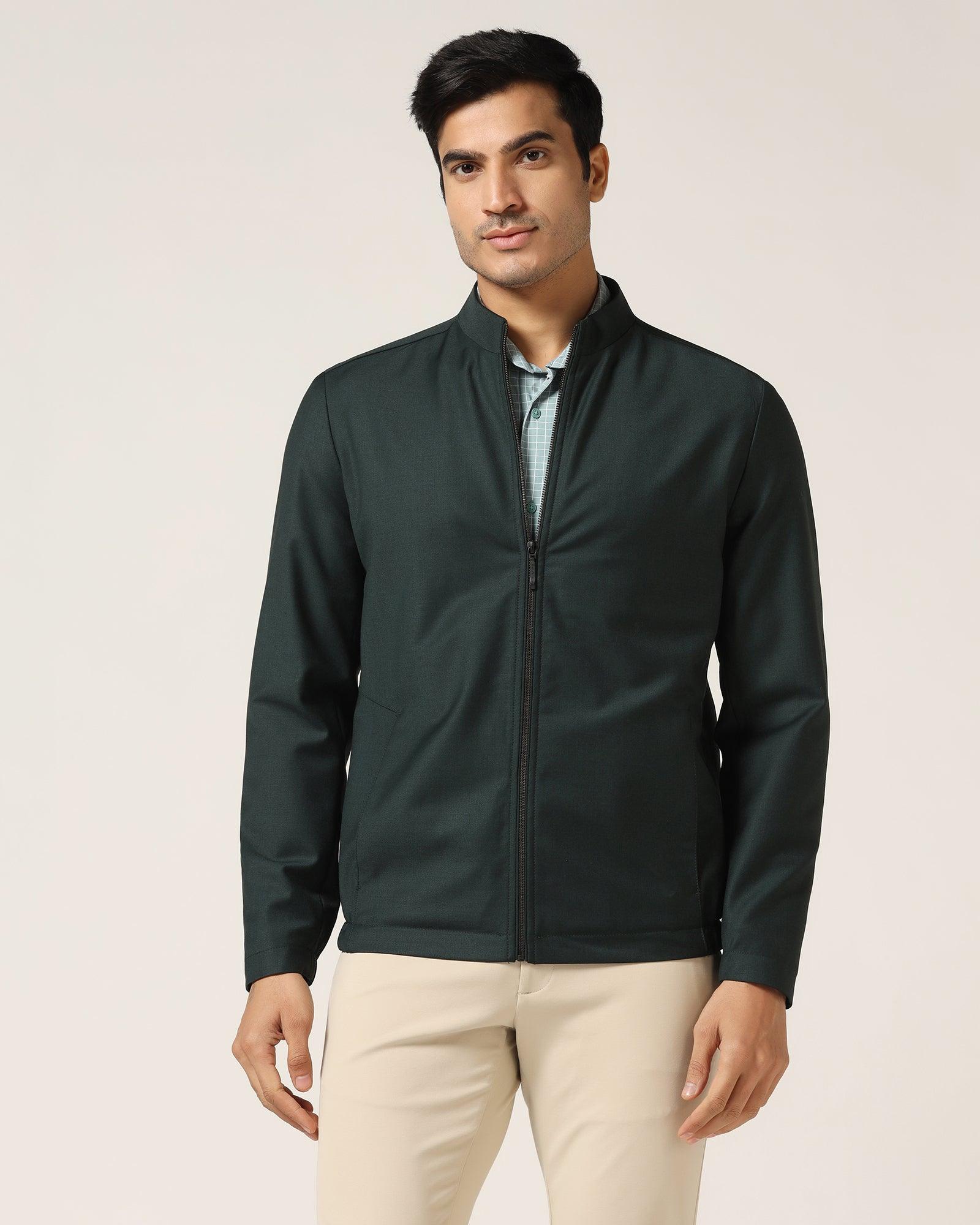 【NUTEMPEROR 】Lightweight zipper jacket Buy TechPro Green Solid Zipper Jacket from Zeno Collection