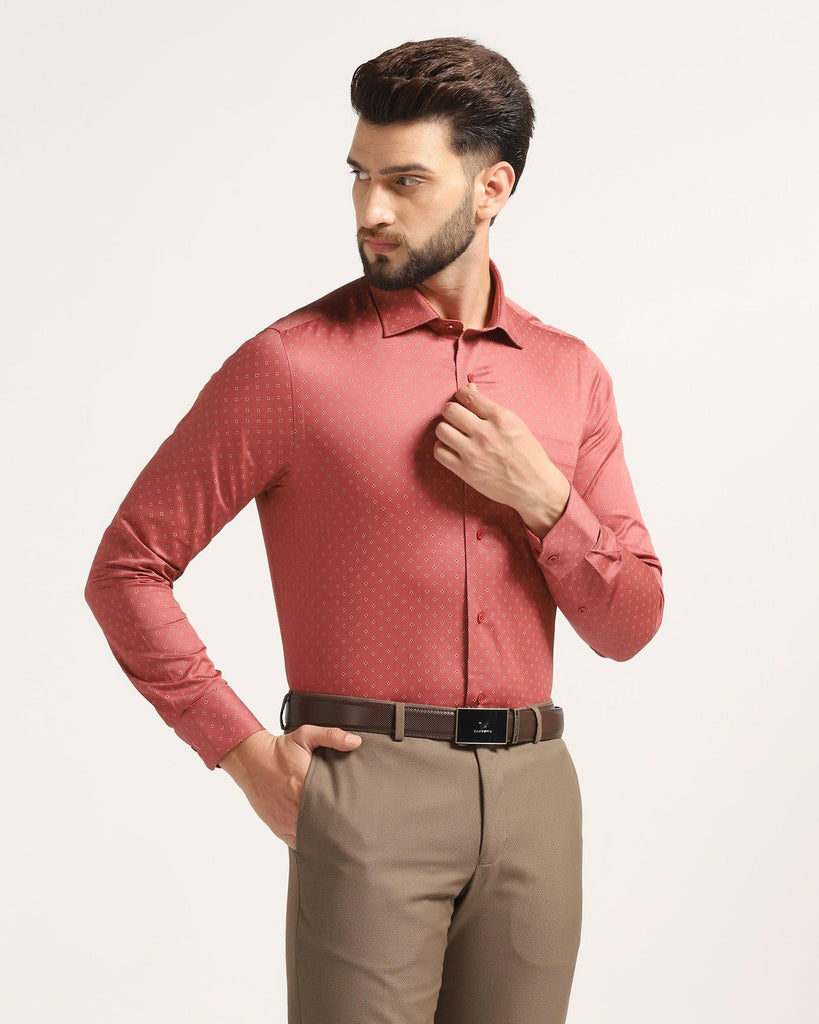 Formal Red Printed Shirt - Texas