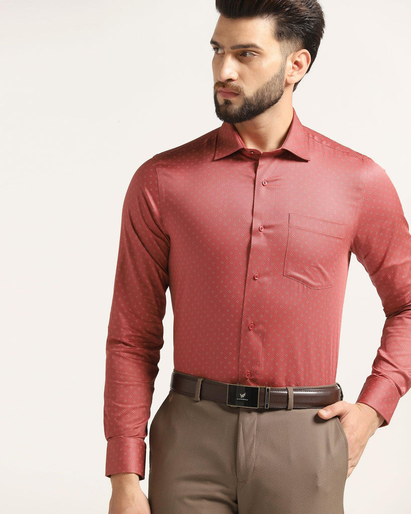 Formal Red Printed Shirt - Texas