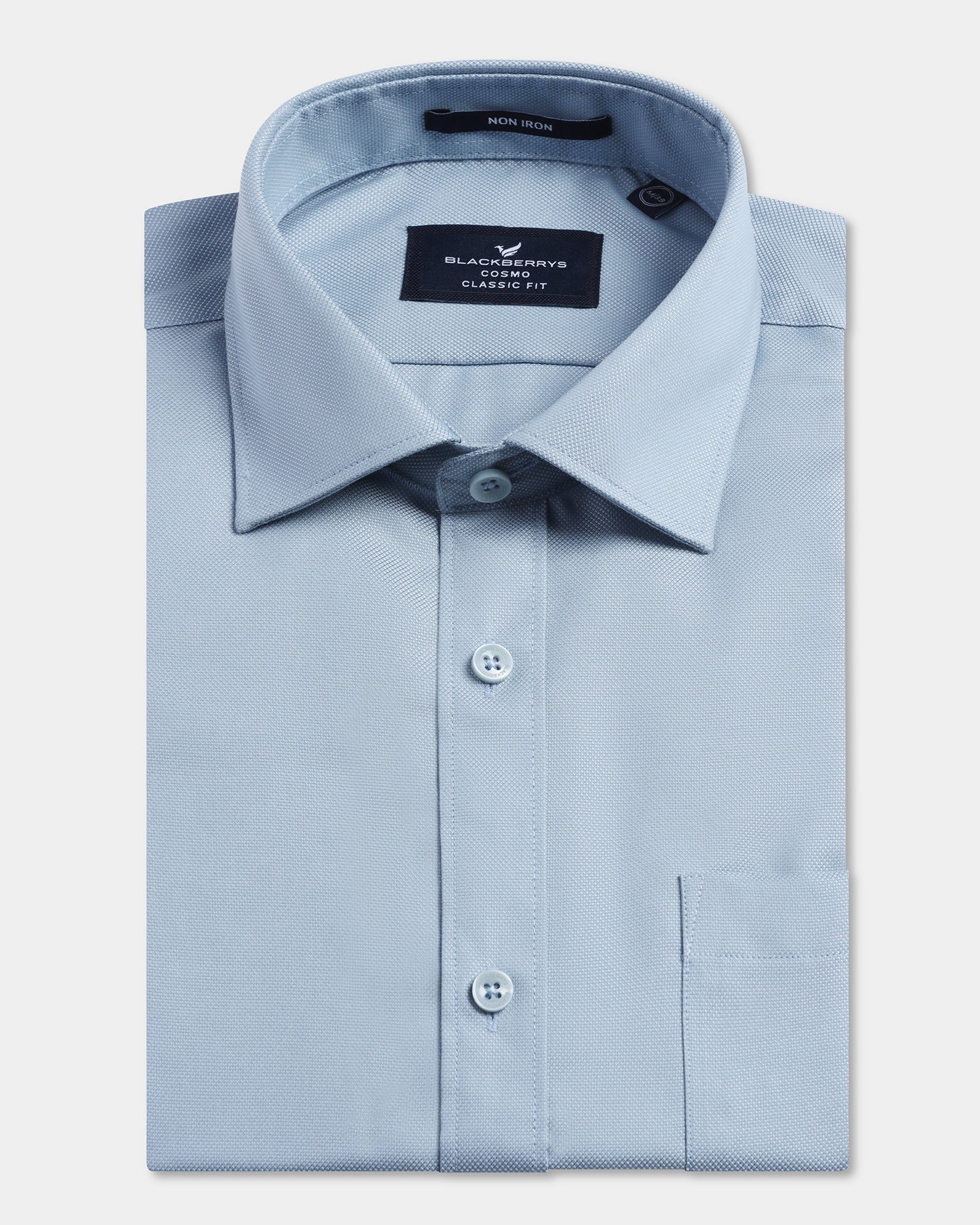 Ice Blue Non Iron Textured Shirt - Eliot