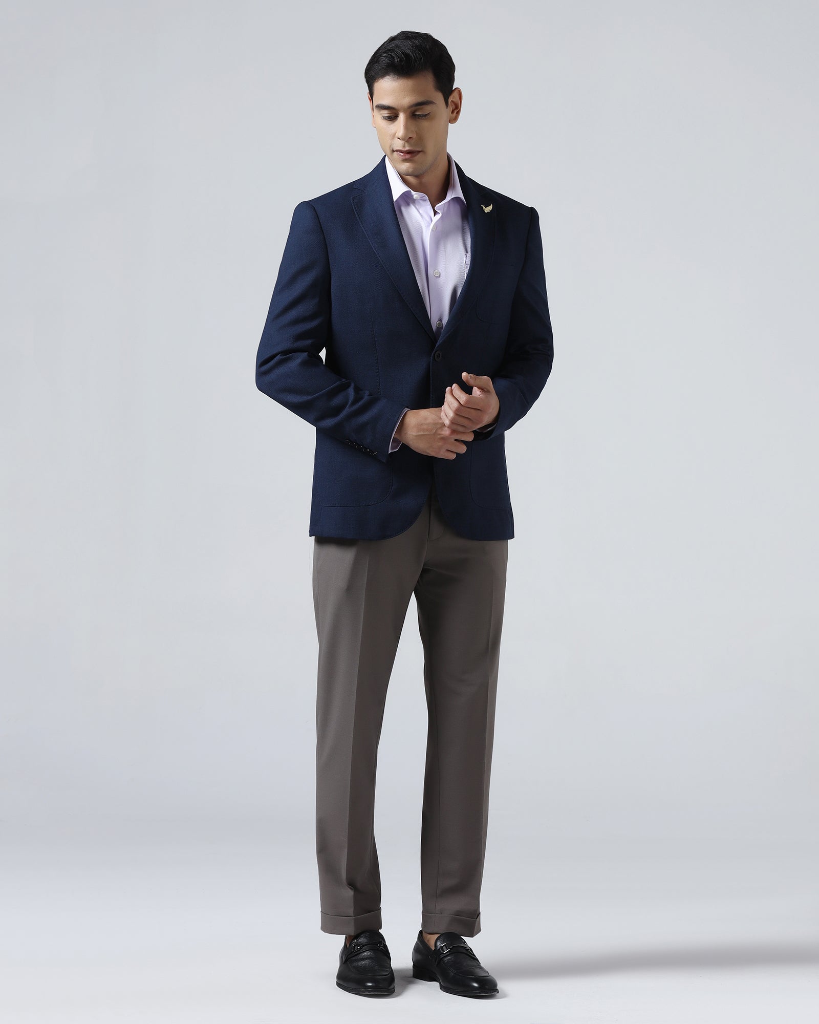 Indigo Luxe Solid Blazer - Randal