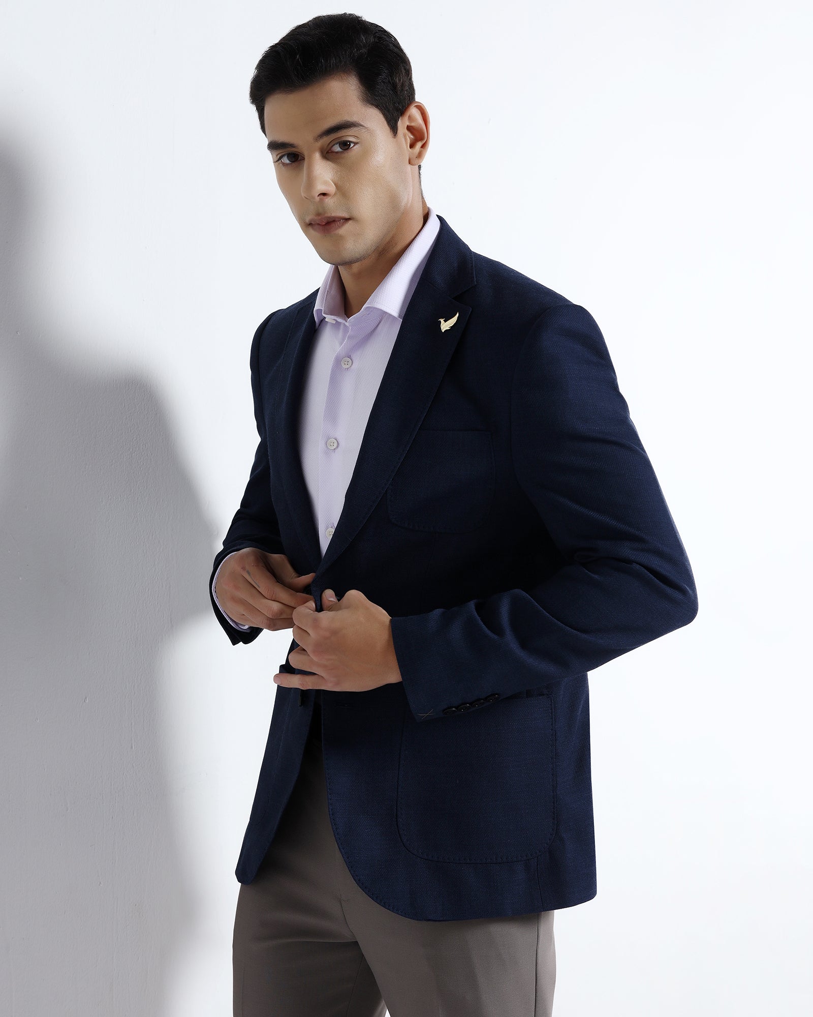 Indigo Luxe Solid Blazer - Randal