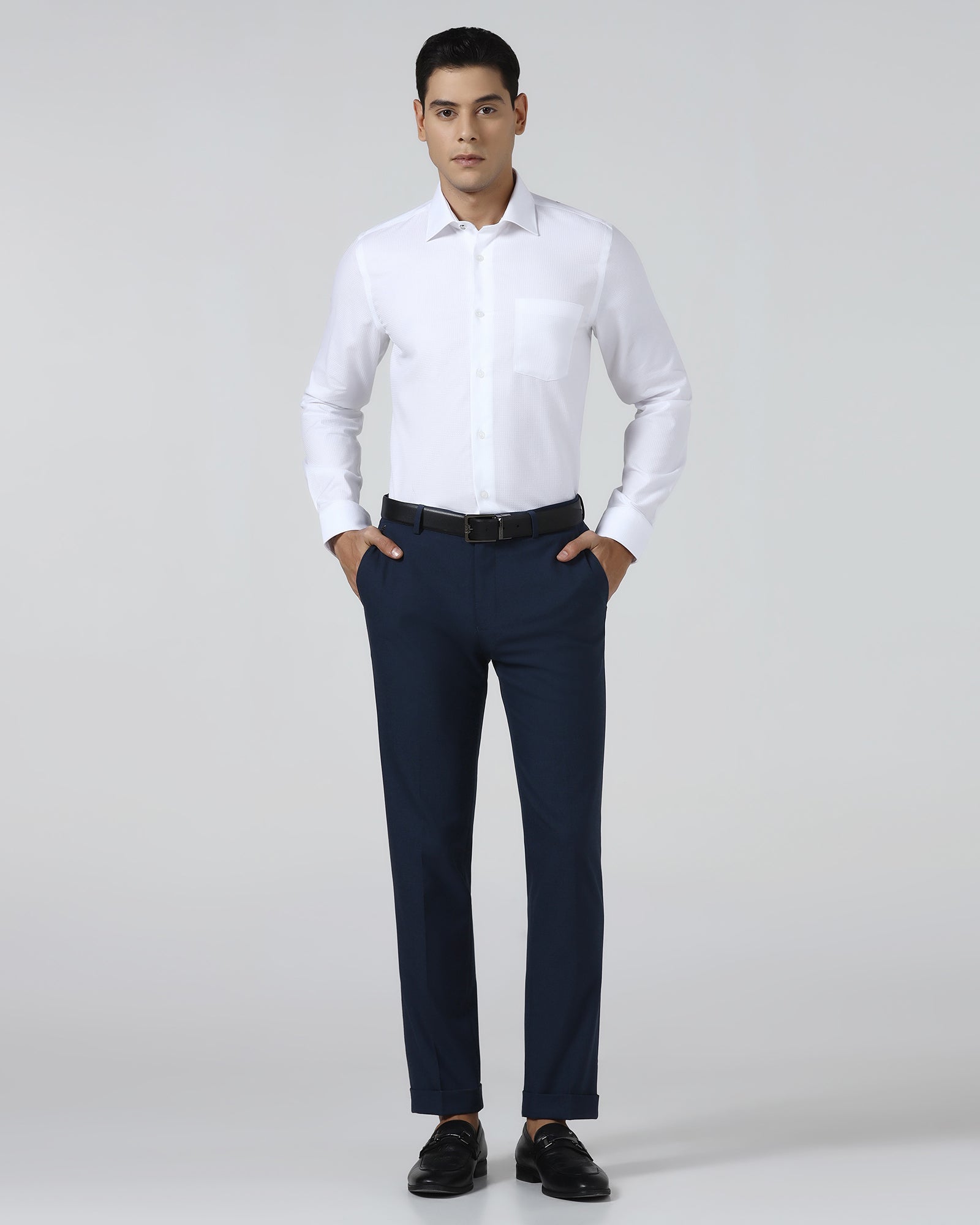 Indigo Solid Trouser - Arnold