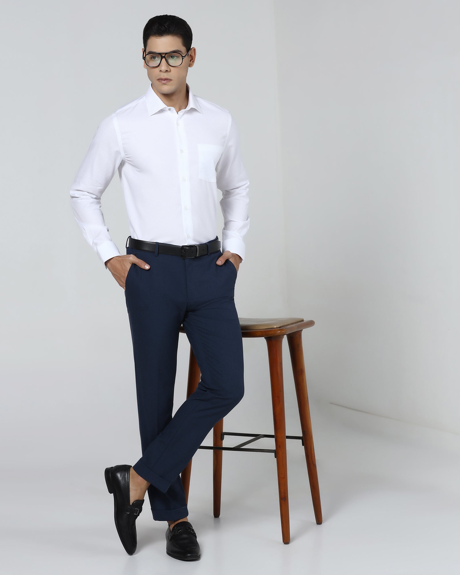 Indigo Solid Trouser - Arnold