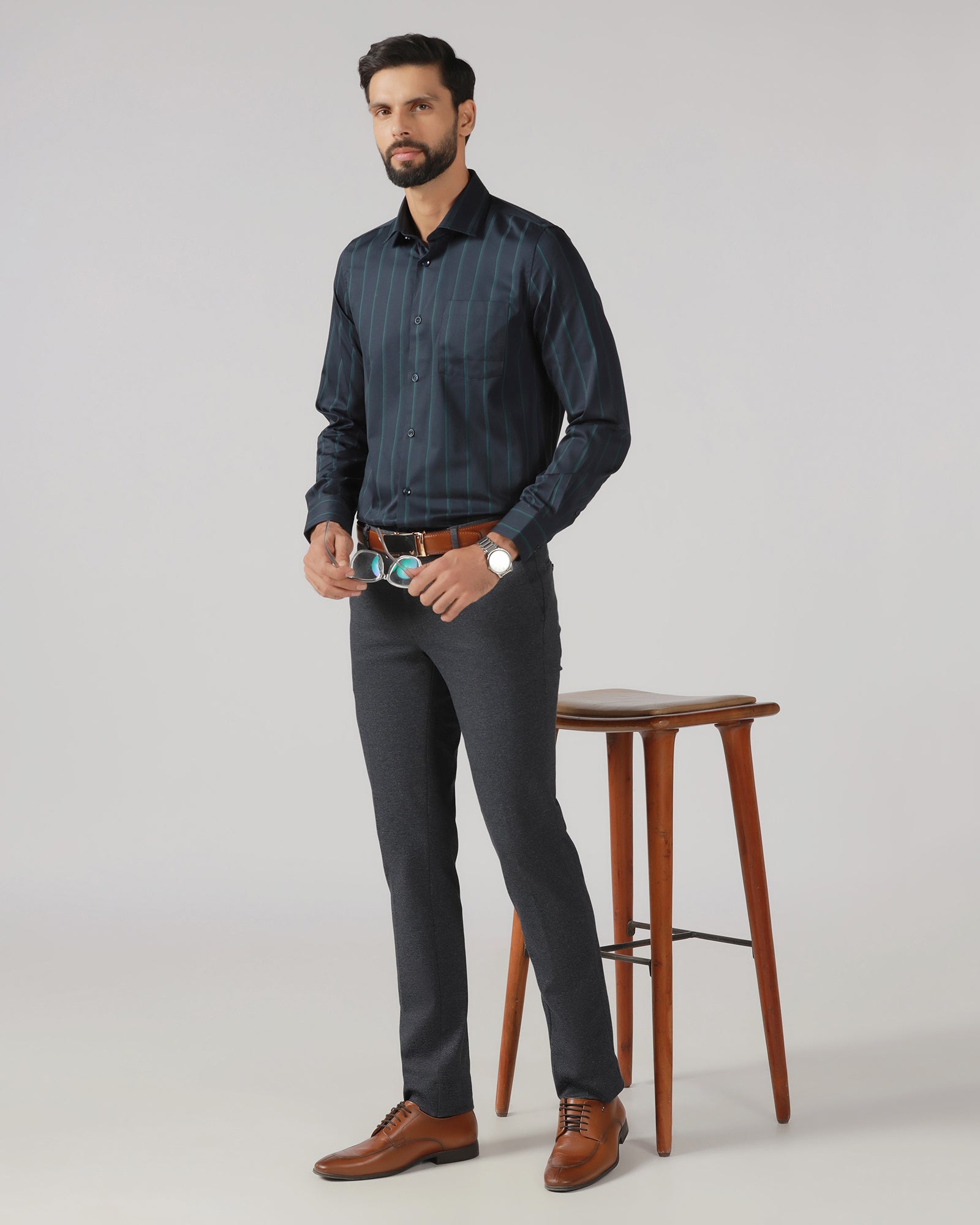 Indigo Solid Trouser - Chardonnay