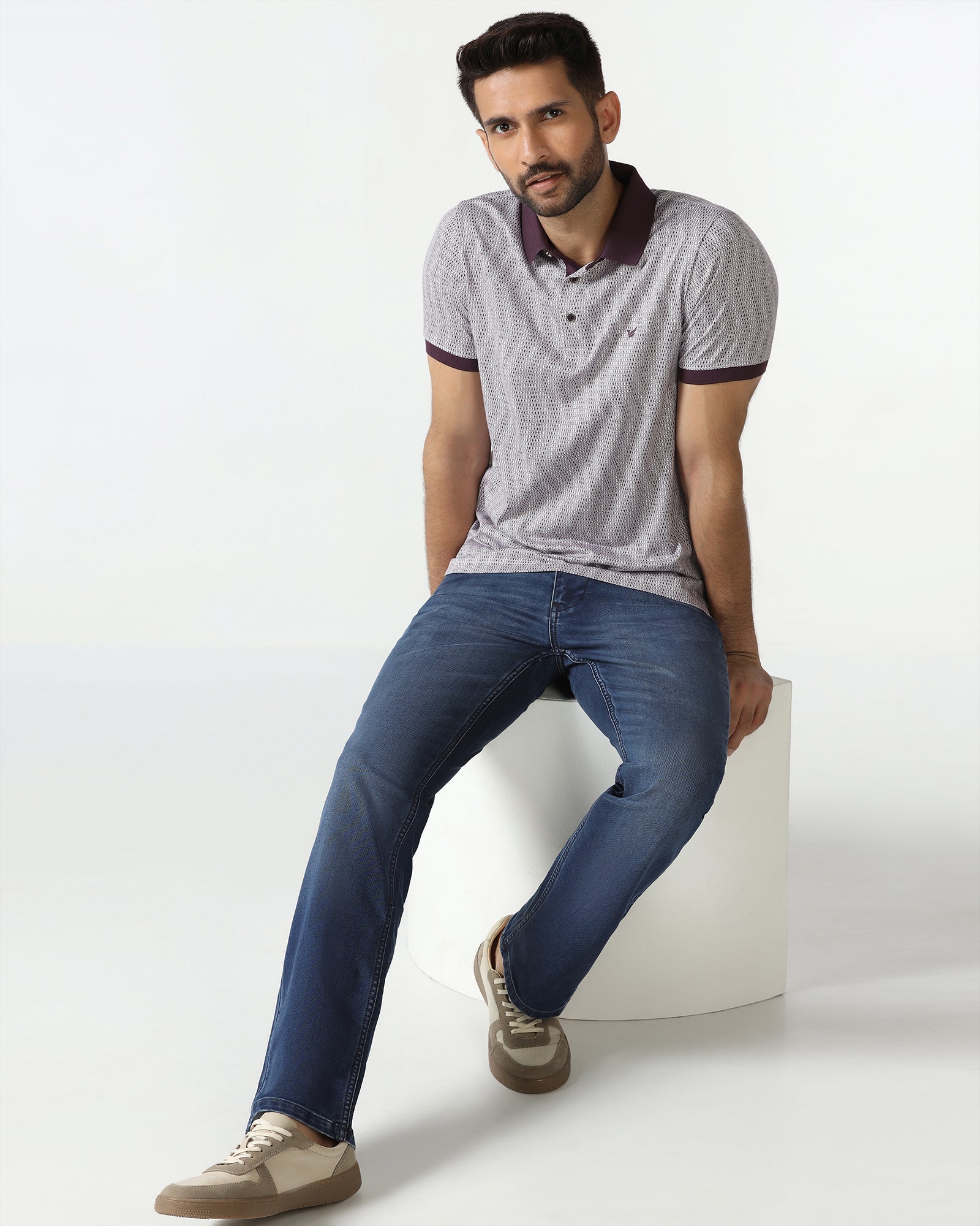 Indigo Ultrasoft Straight Comfort Jeans - Leopord