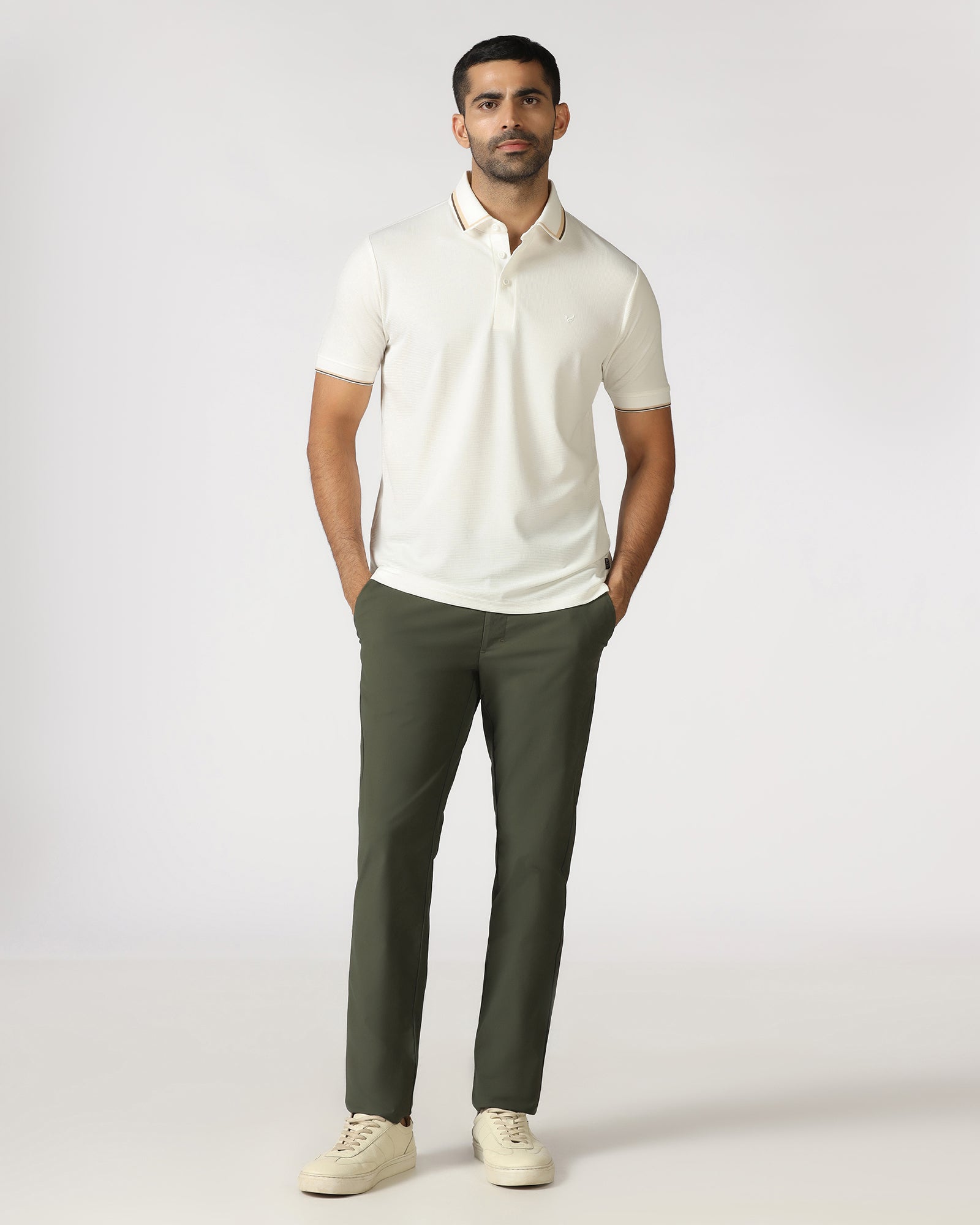 Ivory White TechPro Textured Polo - Titan