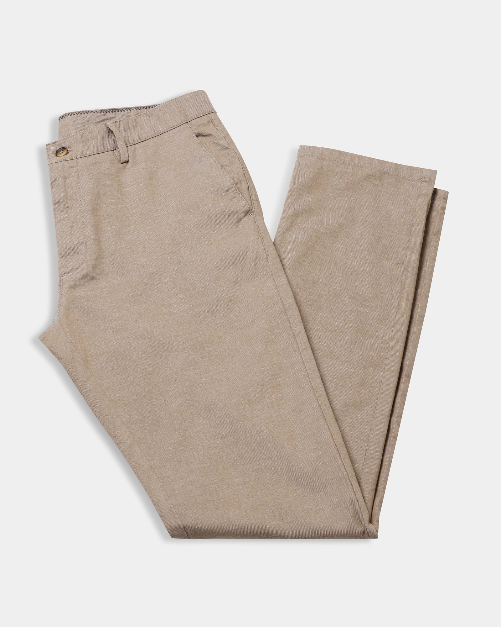Khaki Linen Solid Khakis - Judas