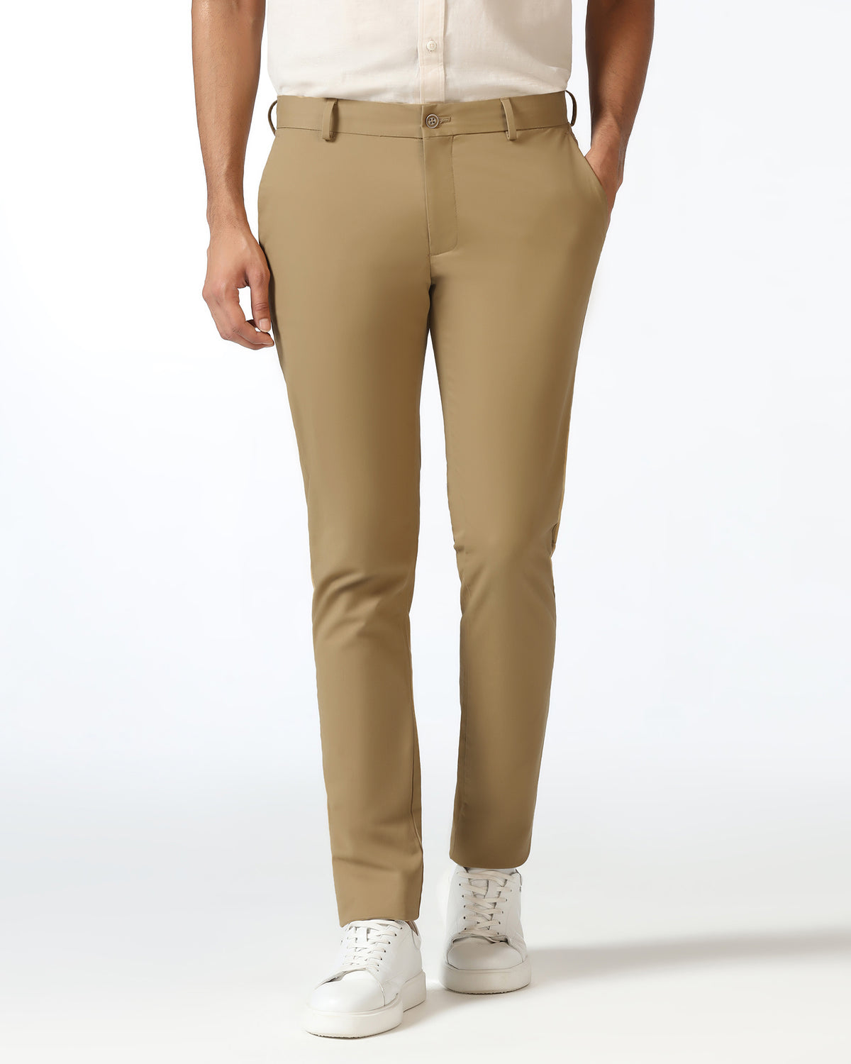 Buy Mario Khaki Solid Khakis Online India