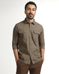 Khaki Solid Shirt - Renob