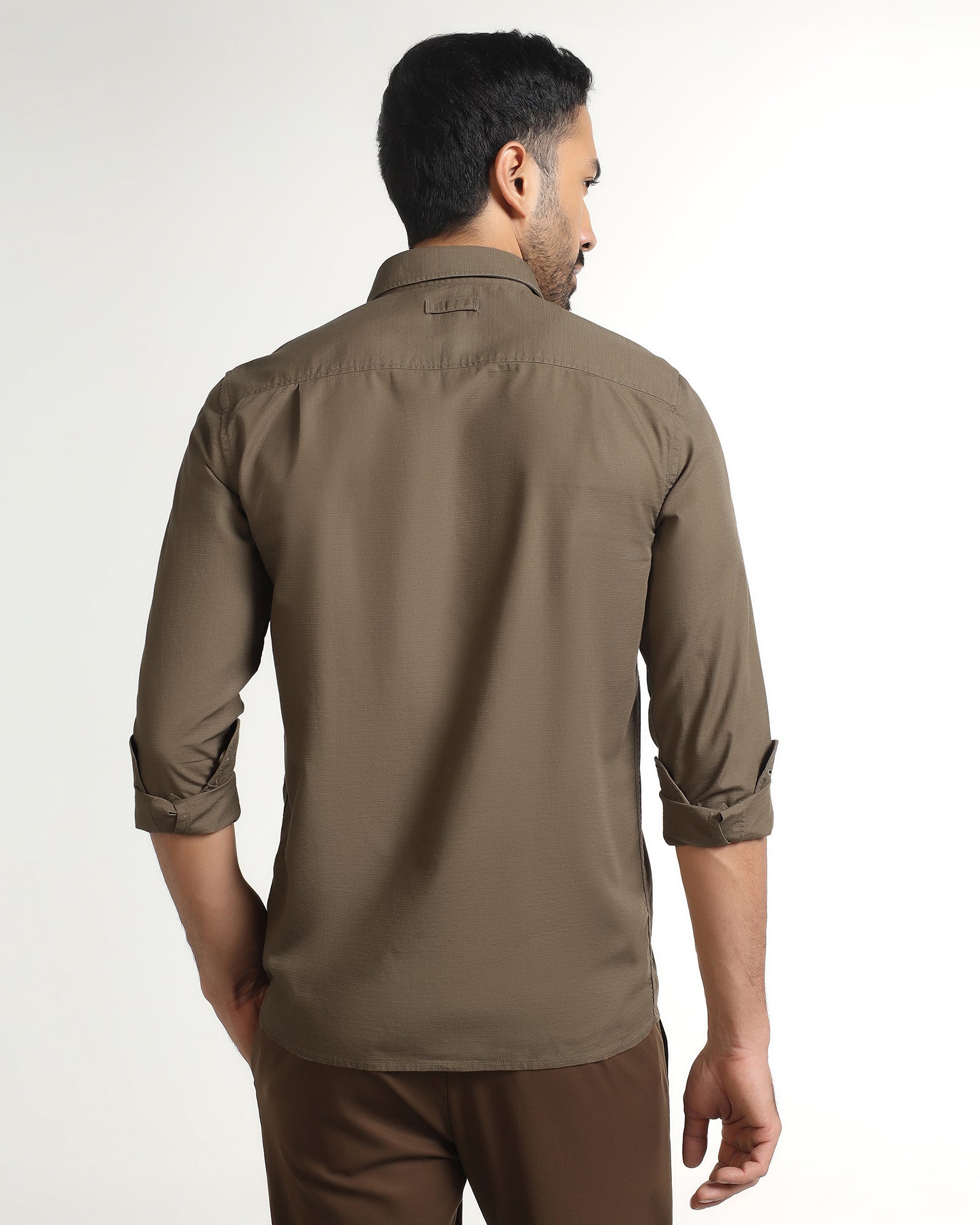 Khaki Solid Shirt - Renob