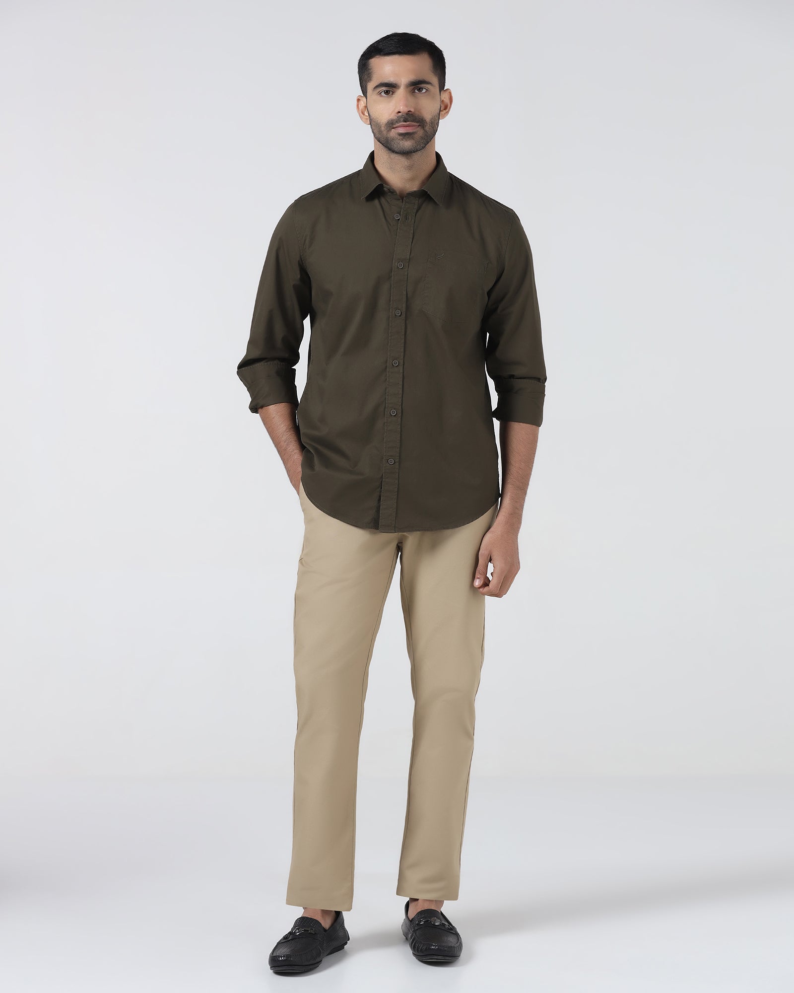 Khaki Textured Khakis - Oak