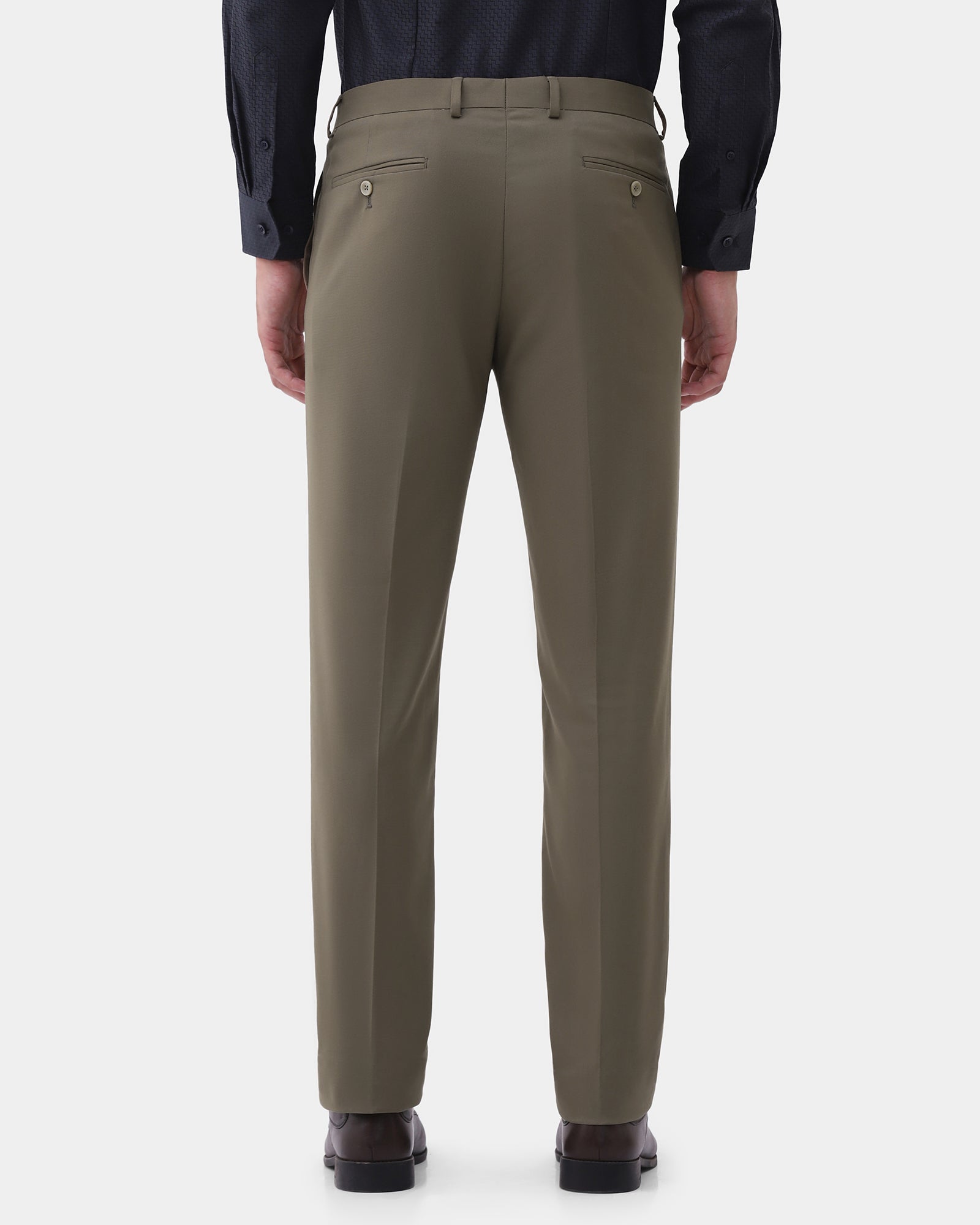Khaki Textured Trouser - Morfe