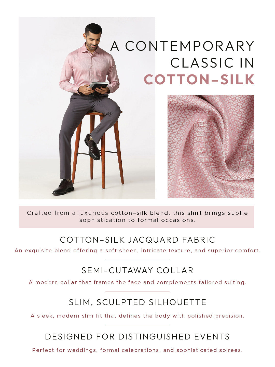 Pink Luxe Jacquard Shirt - Mirror