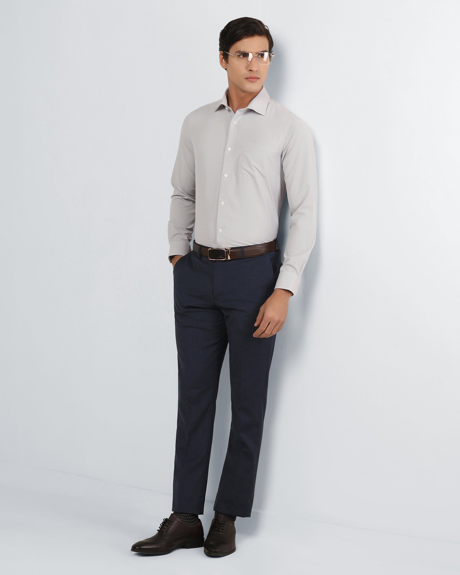 Lavender Non Iron Textured Shirt - Rise E