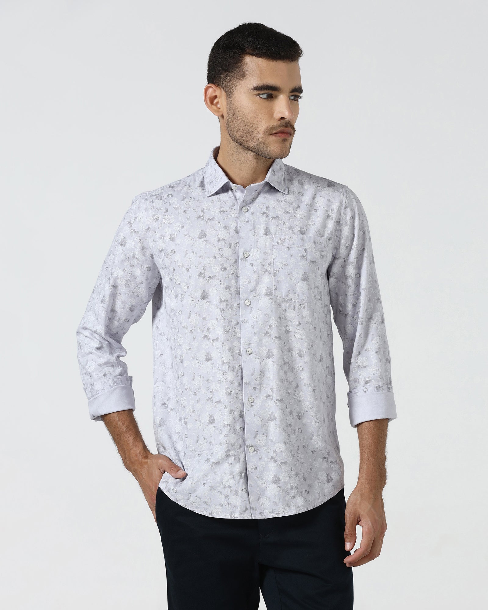 Lavender Printed Shirt - Rasol