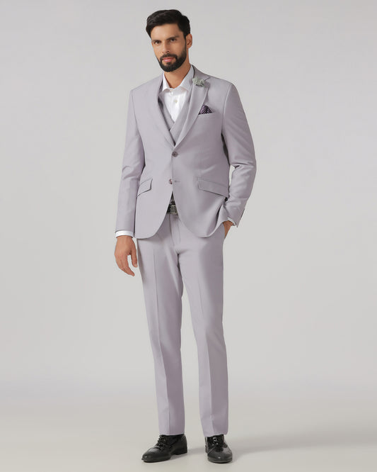 Lavender Three Piece Textured Suit - Heddle