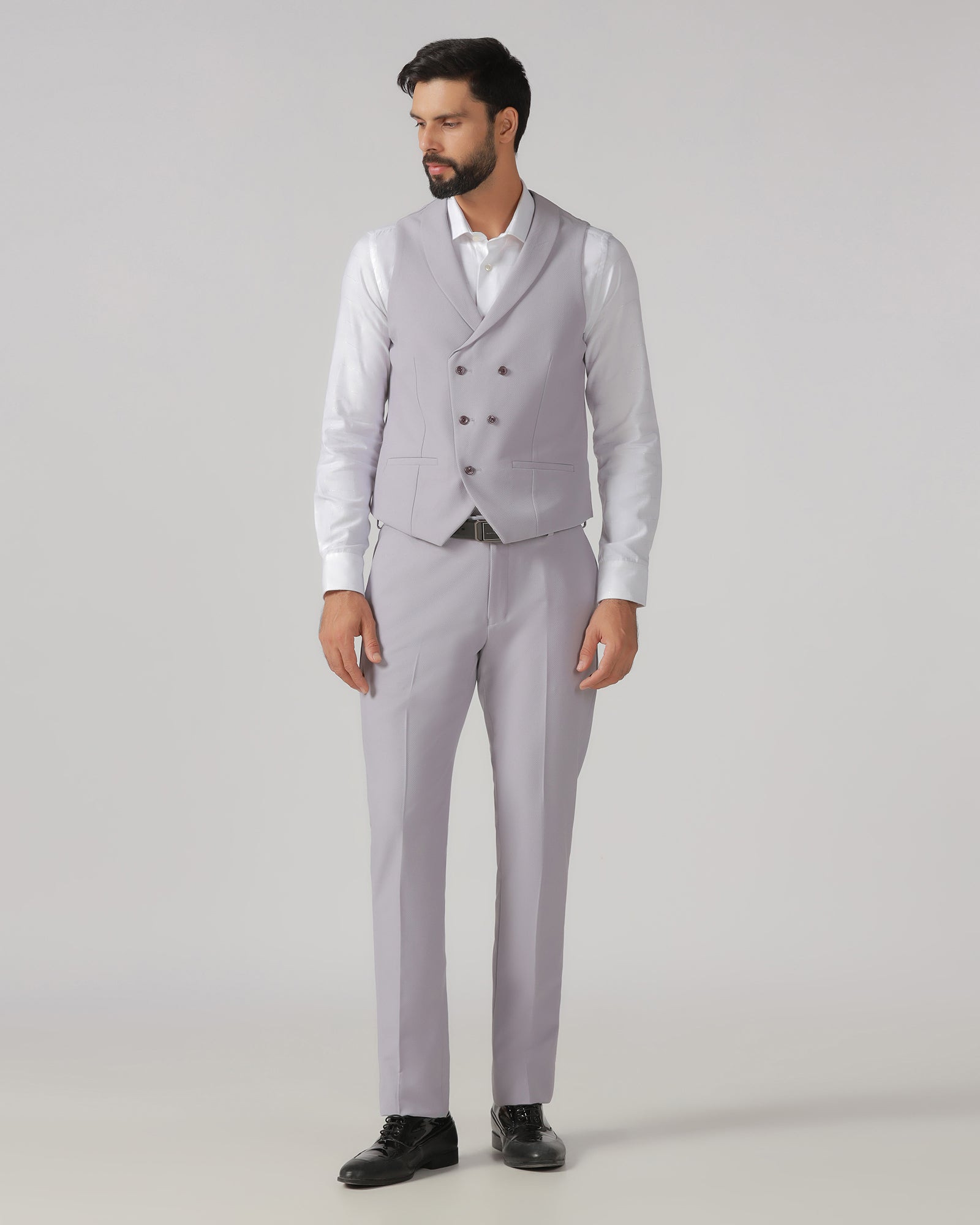 Lavender Three Piece Textured Suit - Heddle