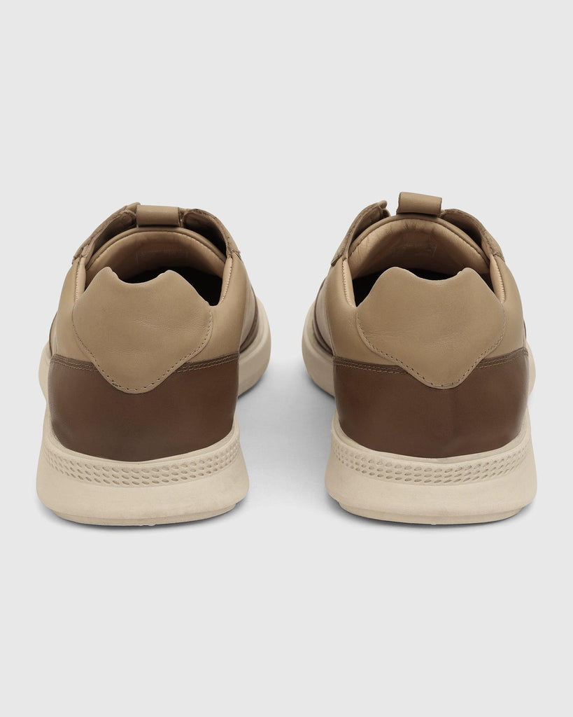 Leather Beige Solid Sneakers - Tummi