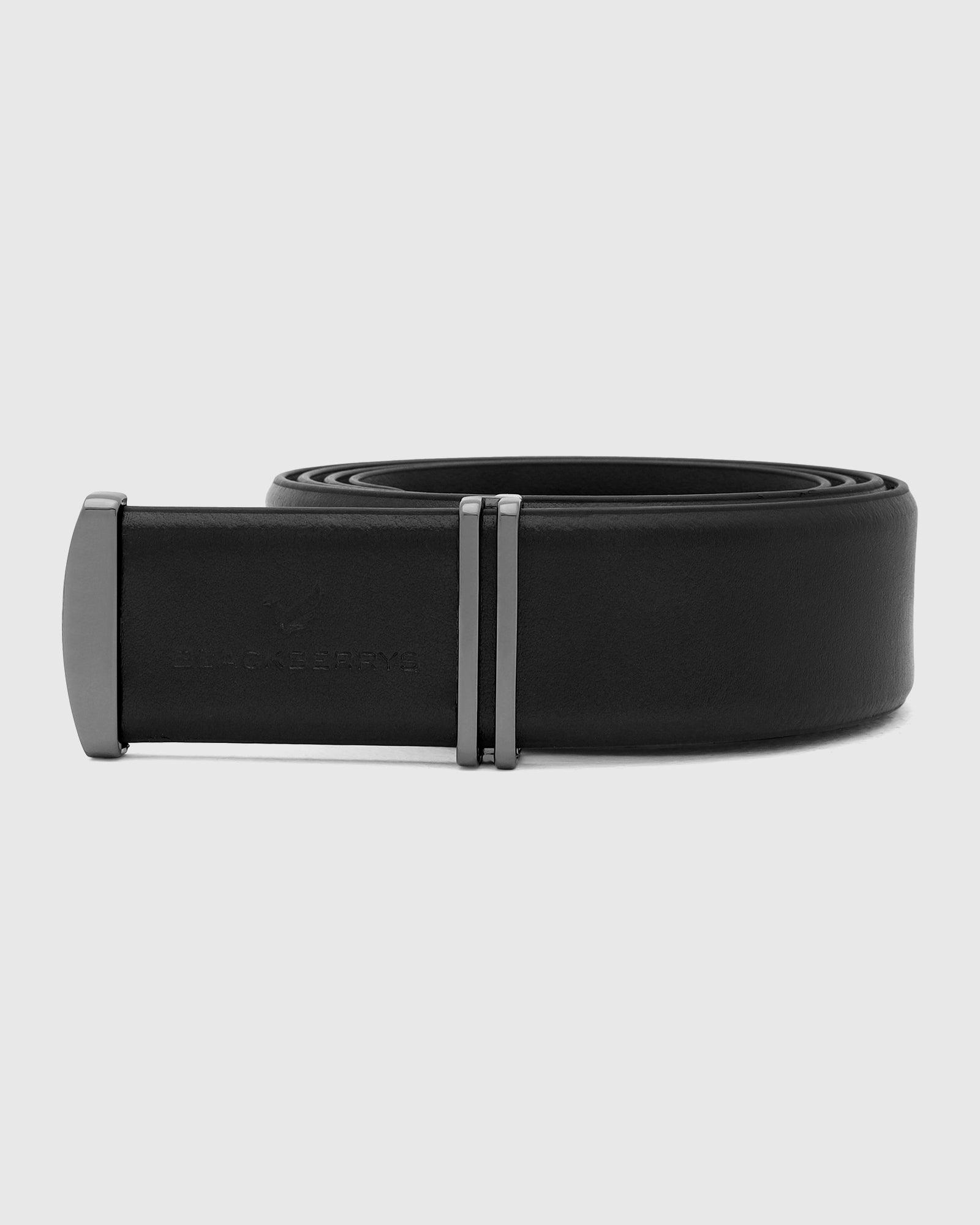 Leather Black Solid Belt - New Philip