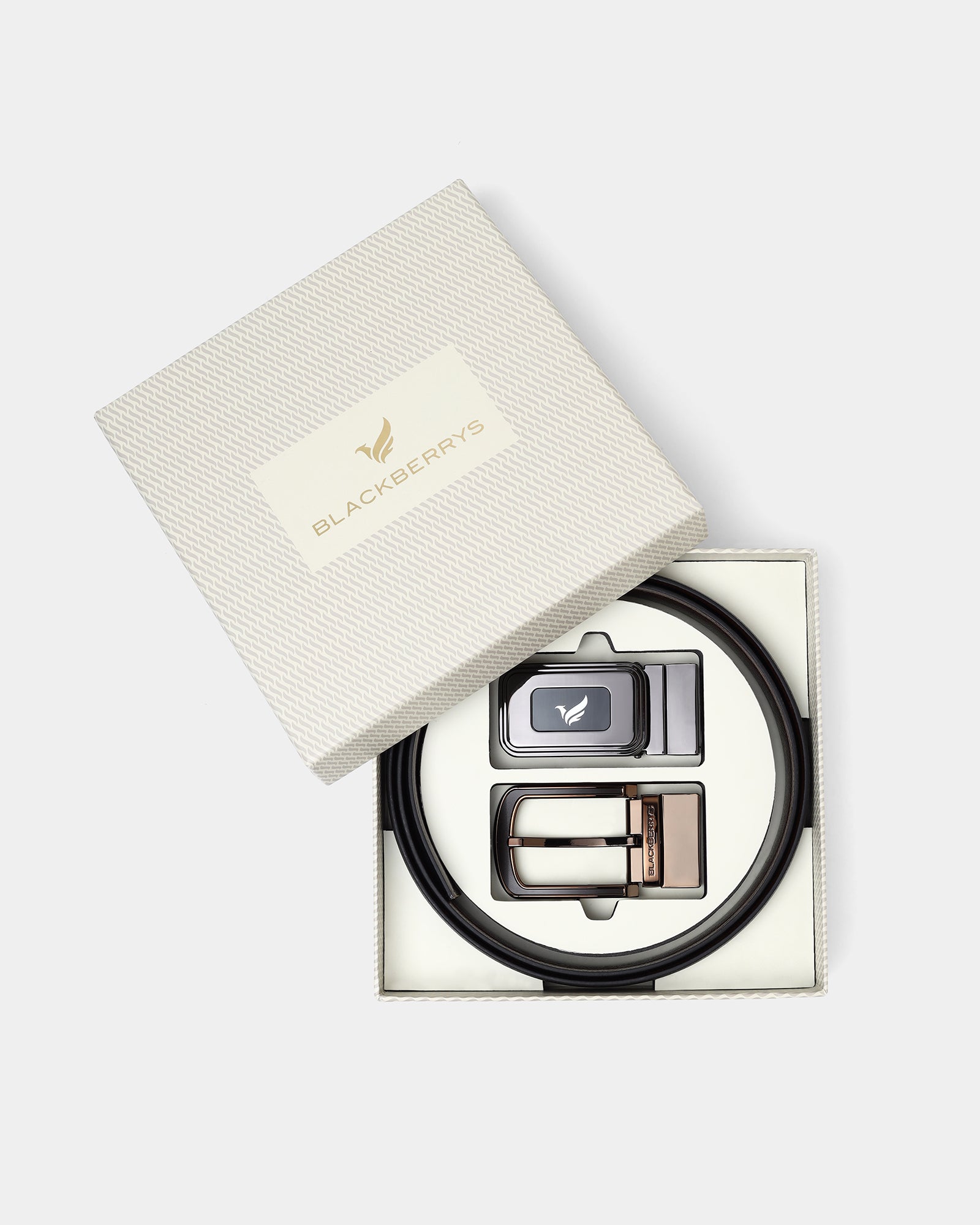 4-in-1 Reversible Leather Black & Brown Belt Gift Set - Almanor