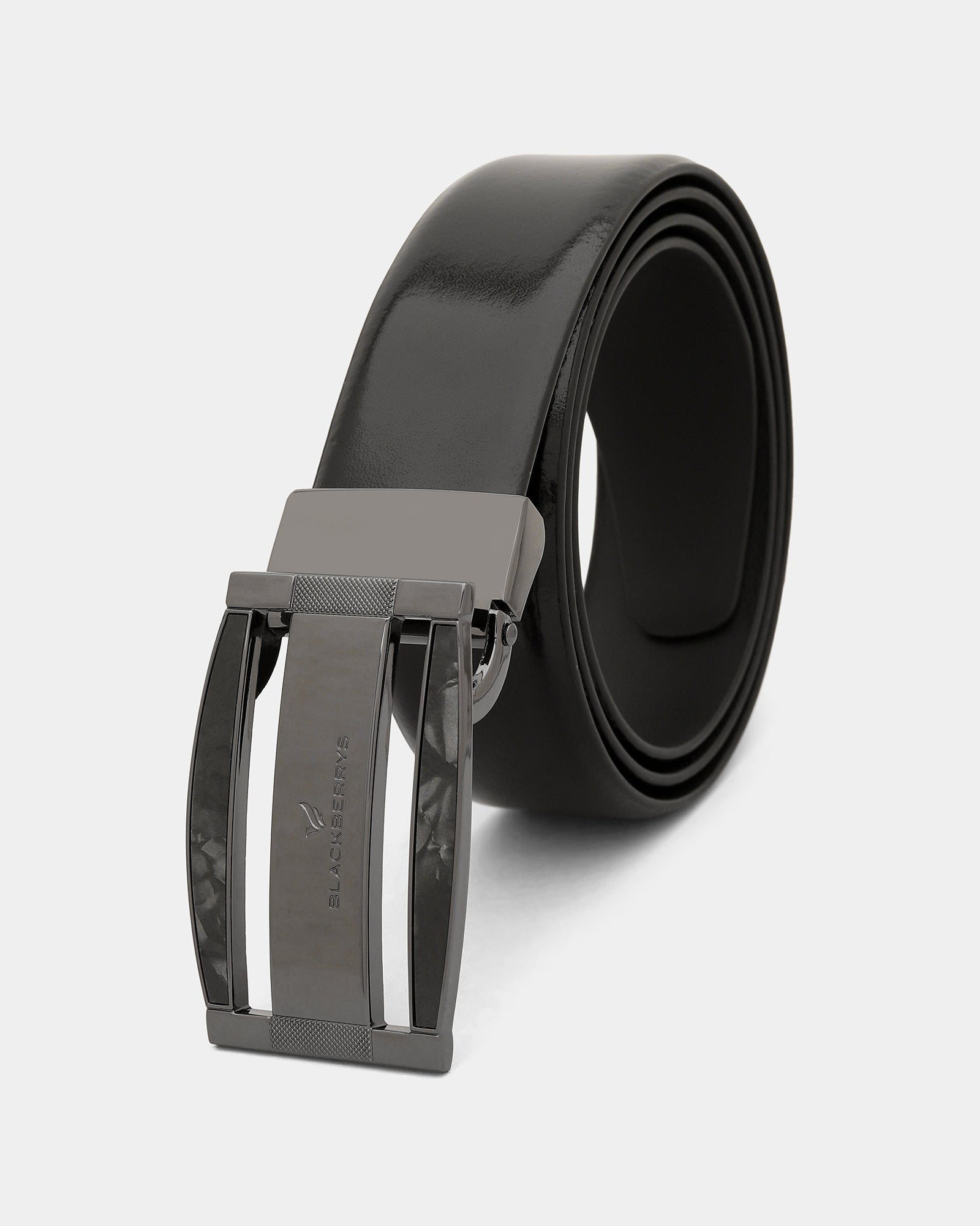 Leather Black Solid Belt - Alnoite