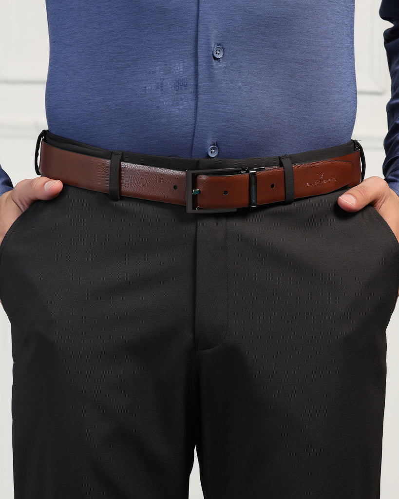 Leather Reversible Black & Brown Solid Belt - Urko