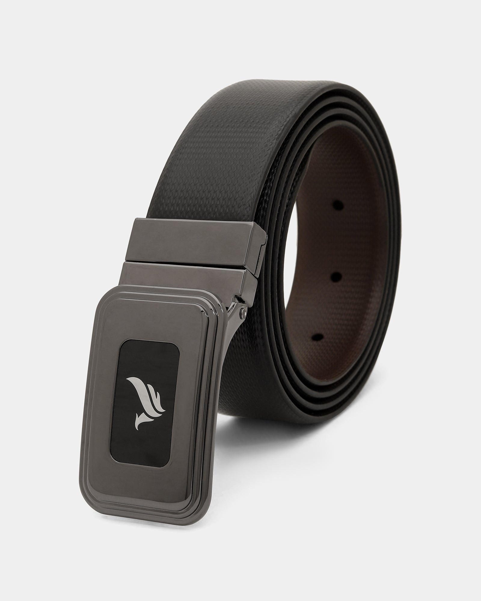Leather Black & Brown Textured Belt - Apollo