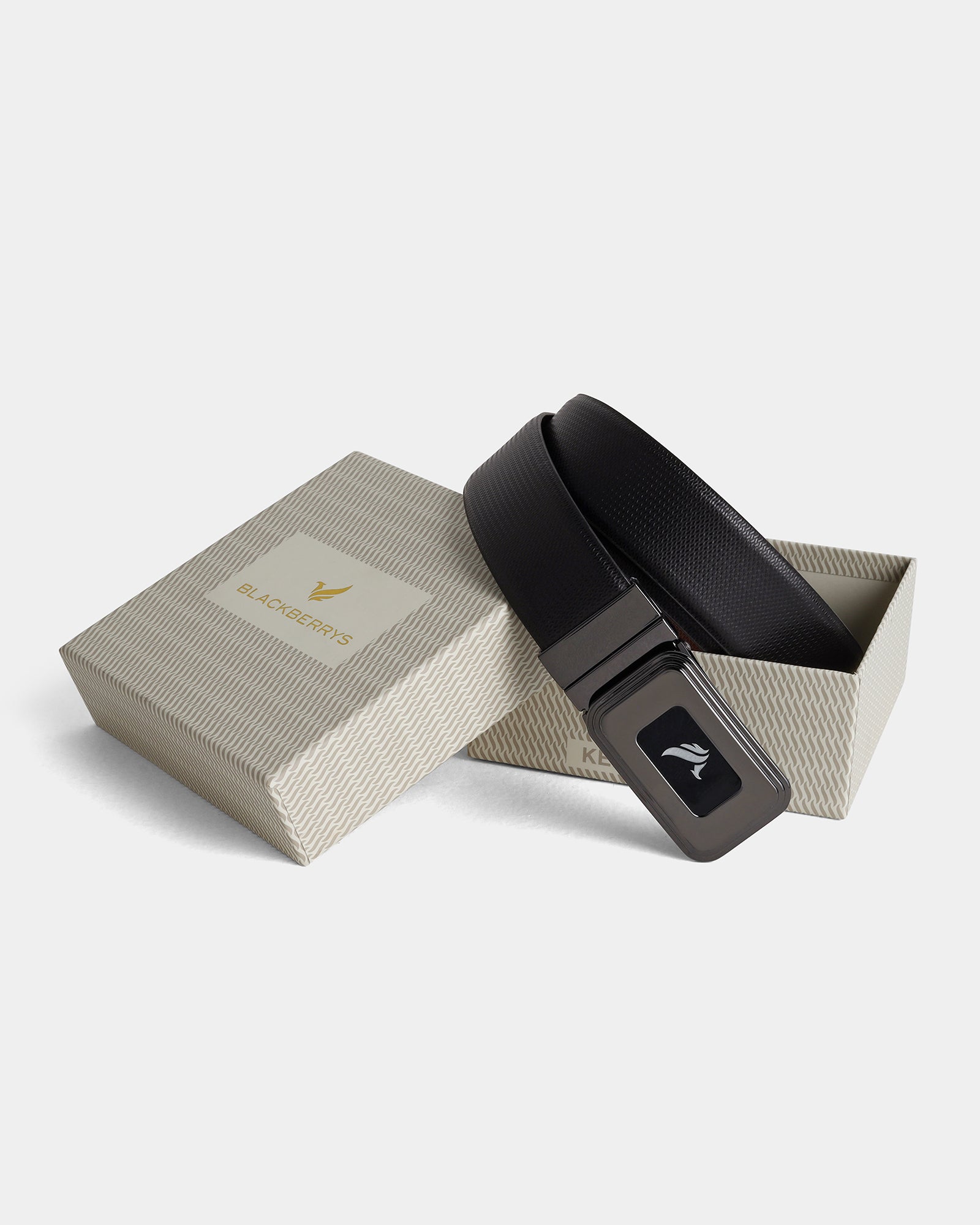 Leather Black & Brown Textured Belt - Apollo