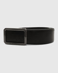 Leather Black Textured Belt - 9Veran