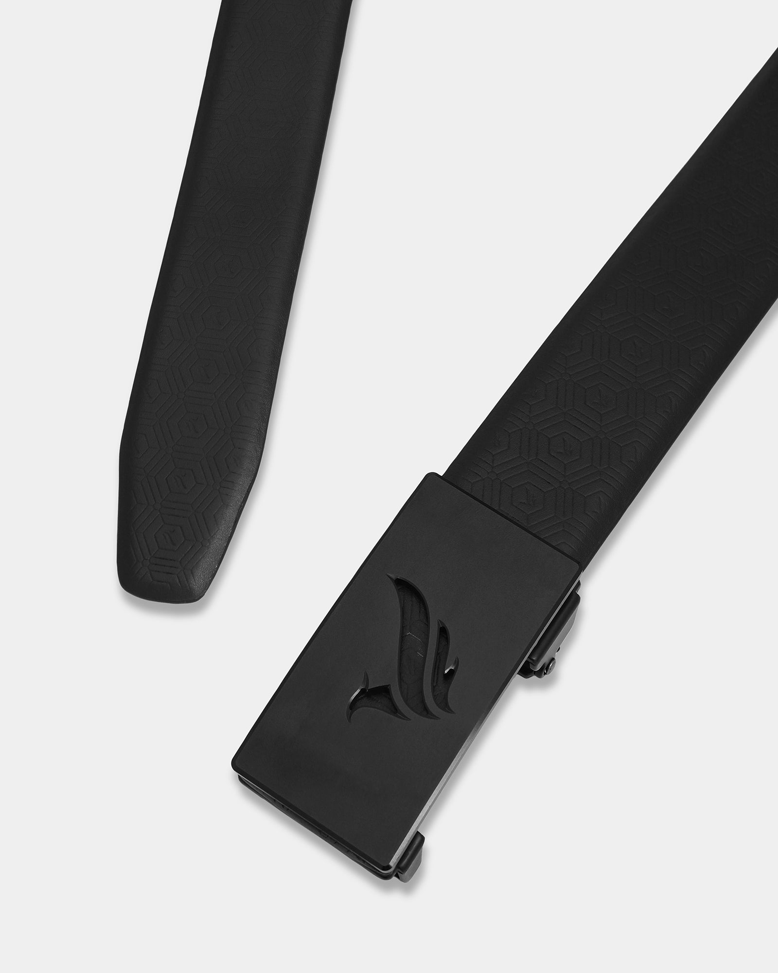 Leather Black Textured Belt - Adamellite