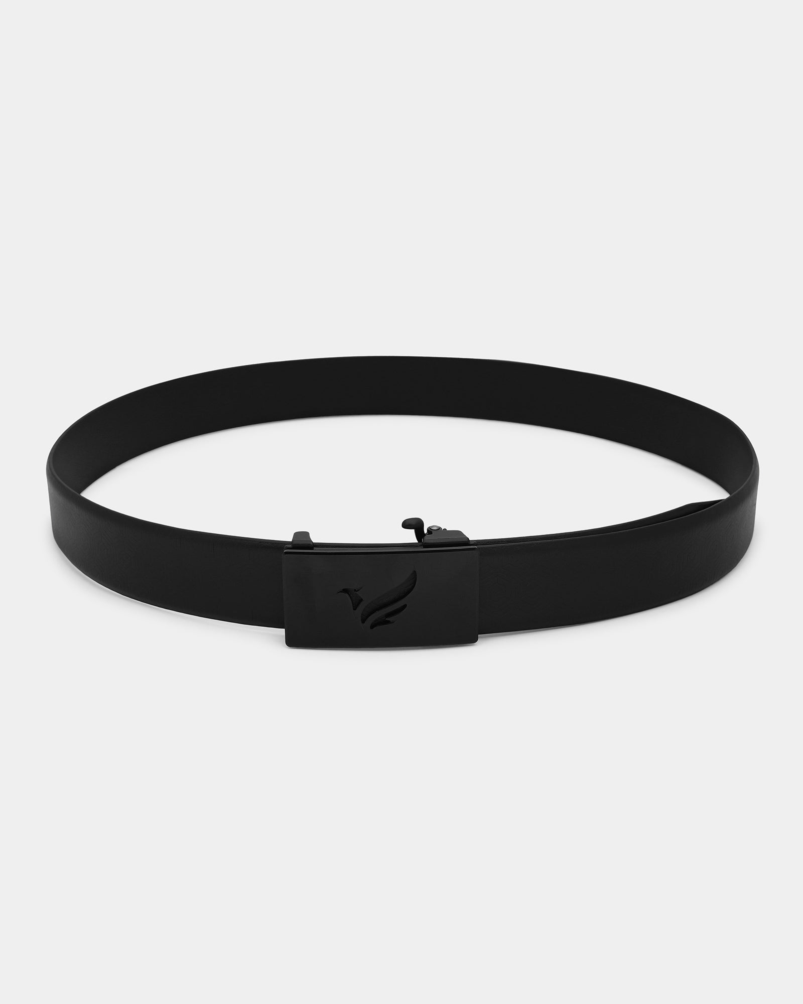 Leather Black Textured Belt - Adamellite