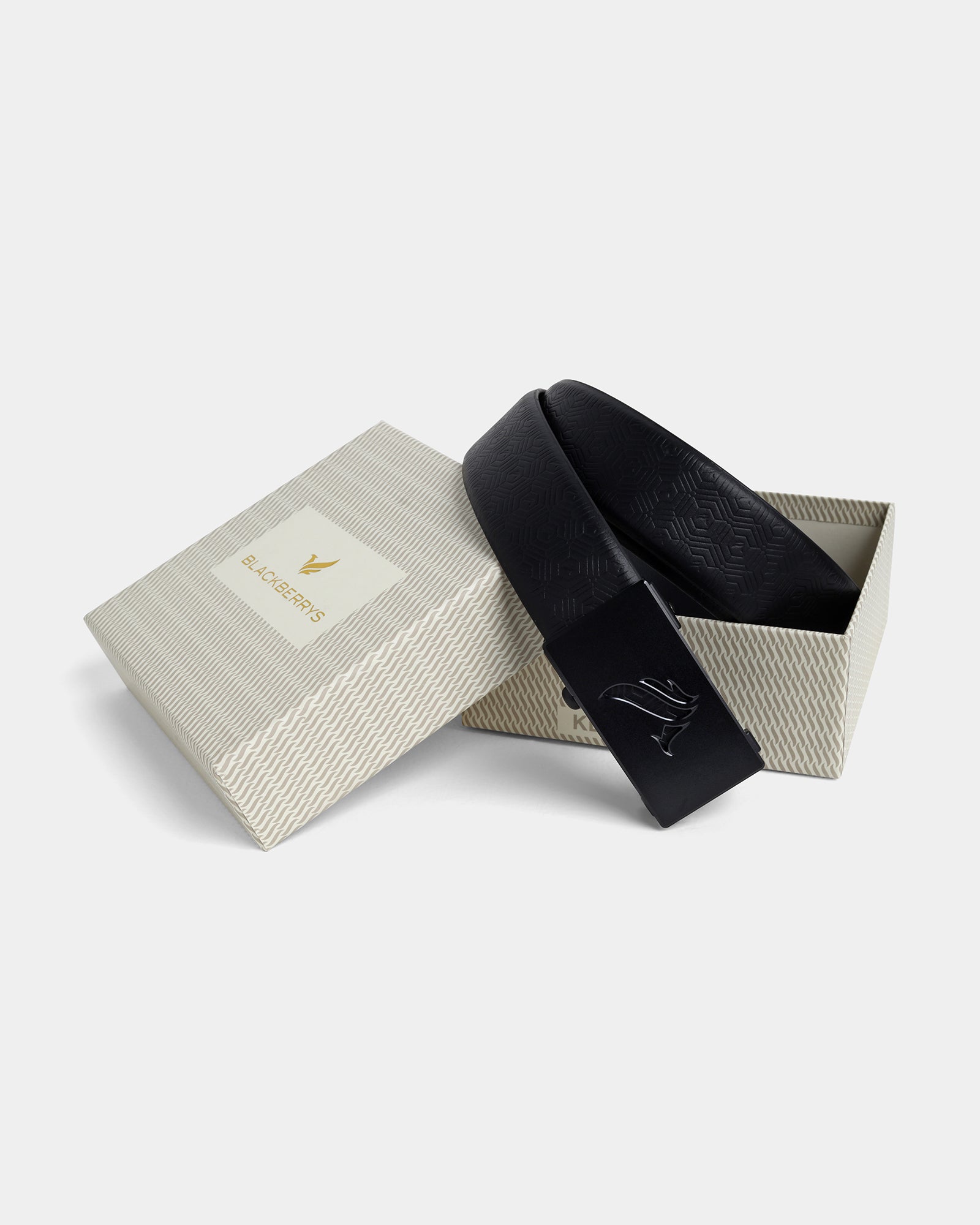 Leather Black Textured Belt - Adamellite