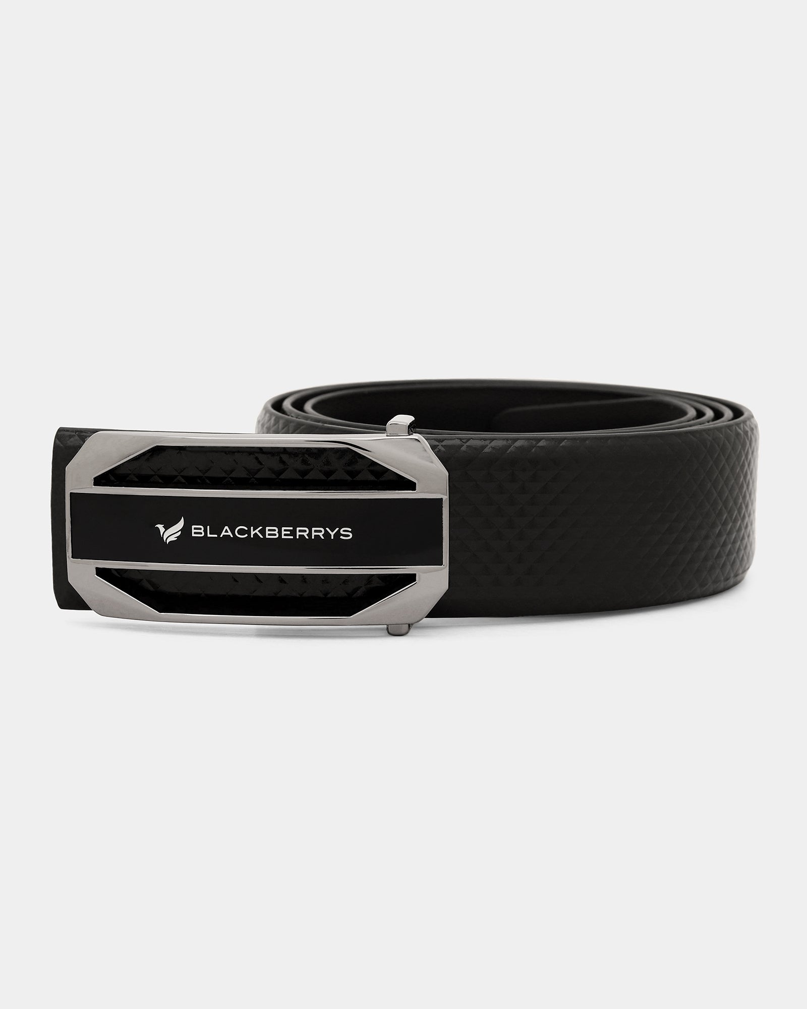 Leather Black Textured Belt - Amicola