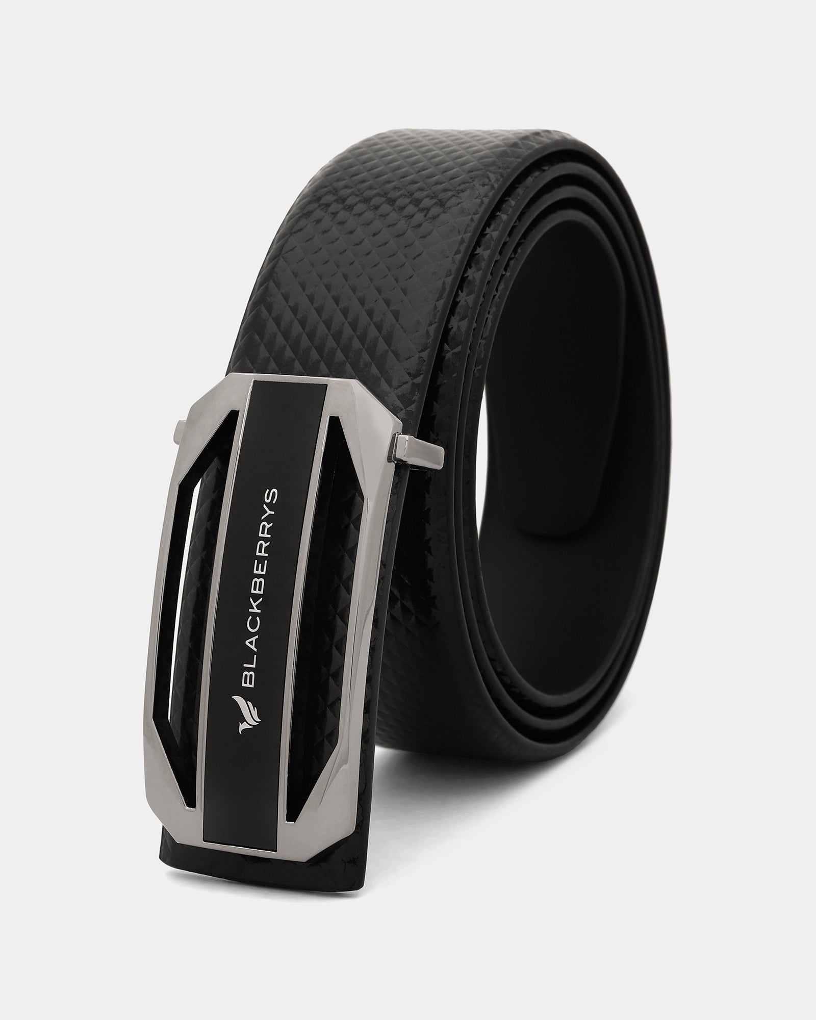 Leather Black Textured Belt - Amicola