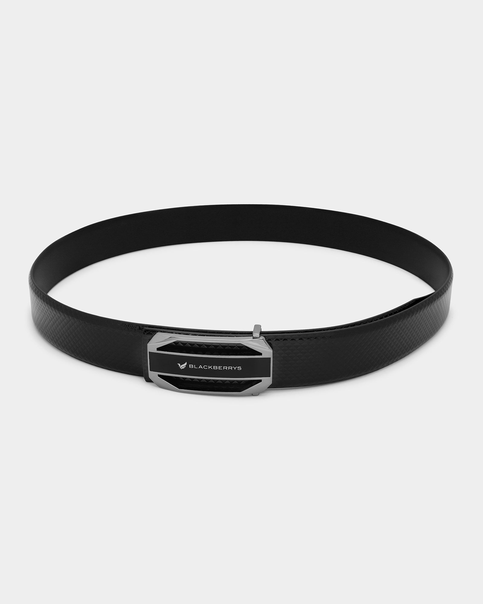 Leather Black Textured Belt - Amicola