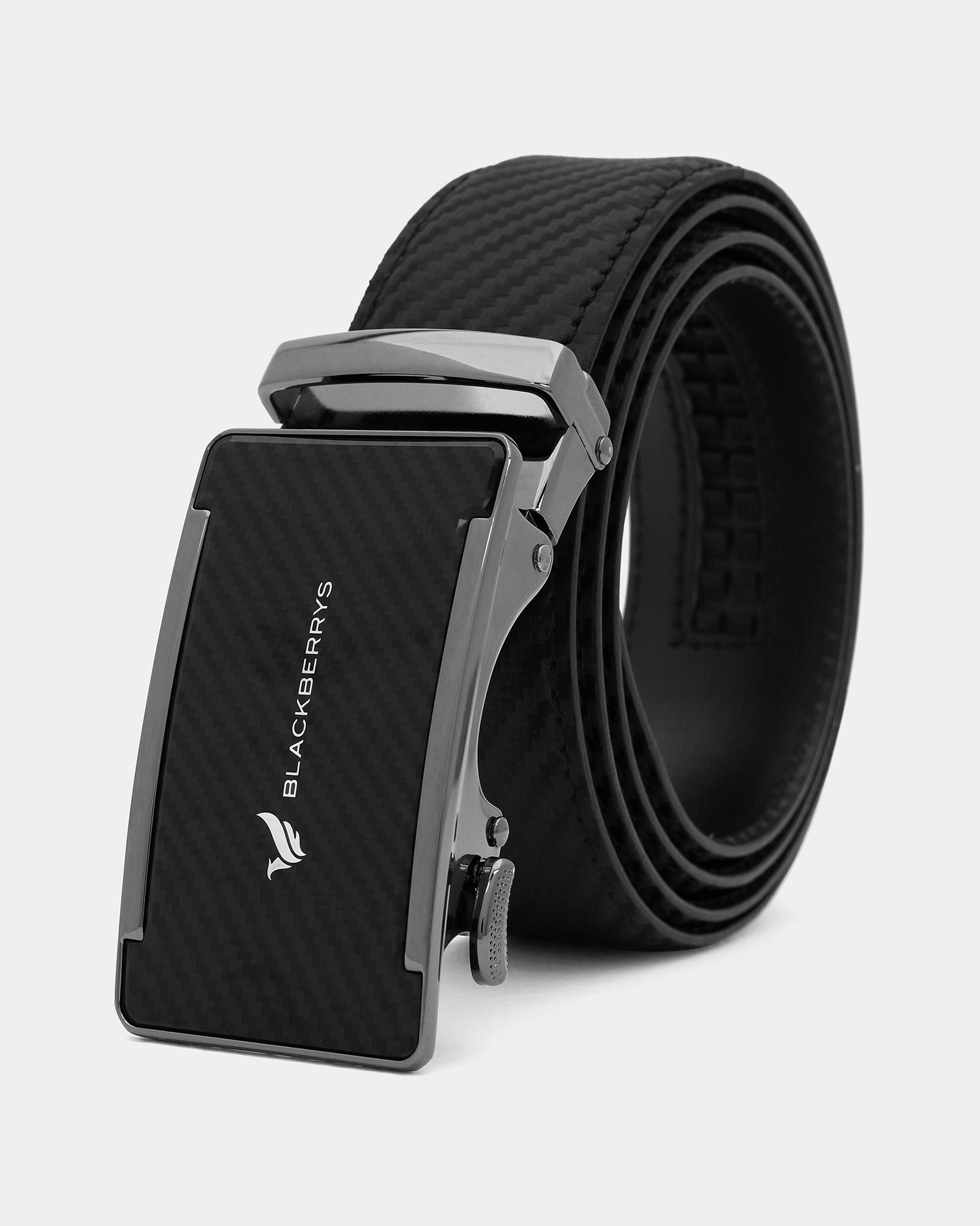 Leather Black Textured Belt - Arthur